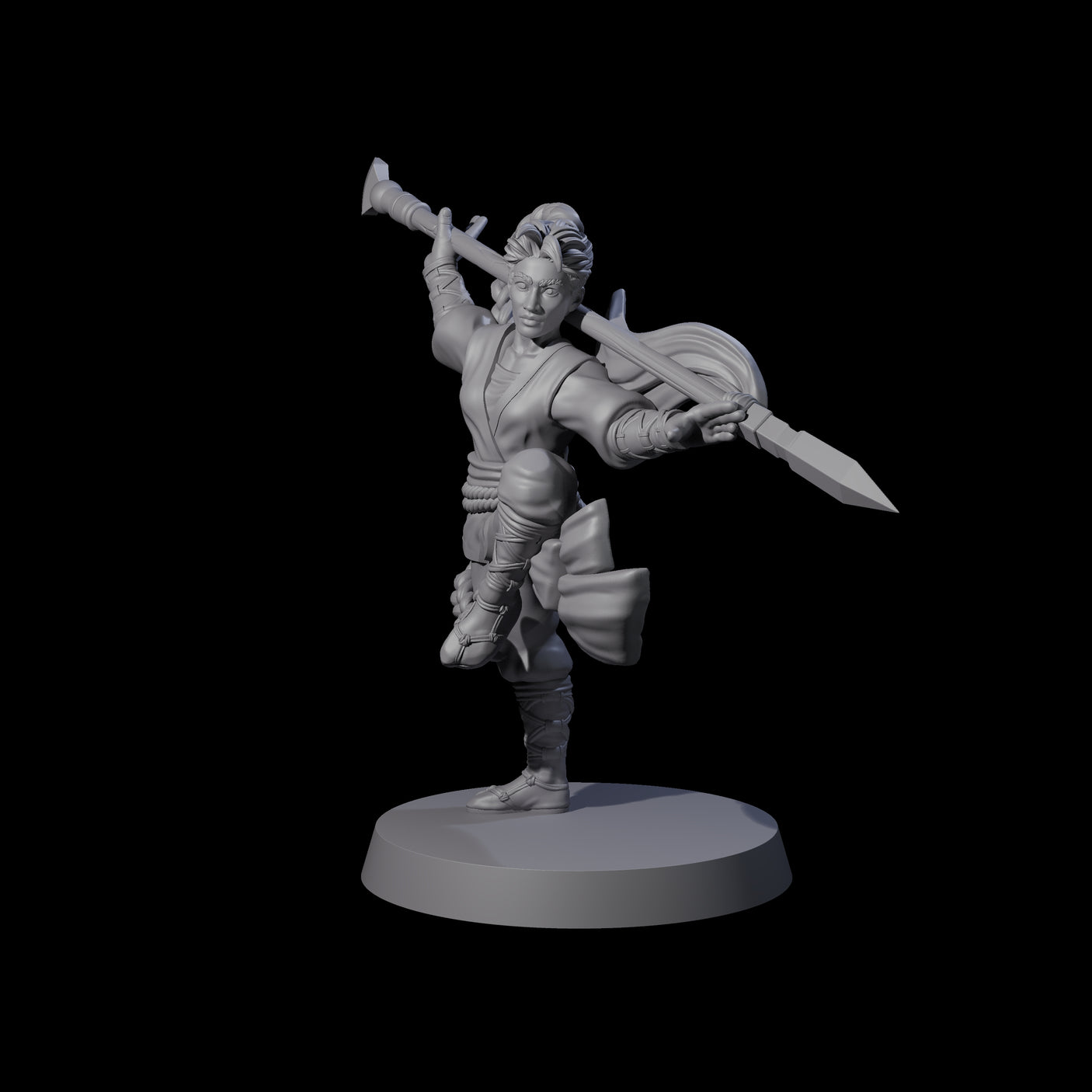 Great Hair Halfling Monk Miniature for Dungeons and Dragons, Pathfinder or other TTRPGs