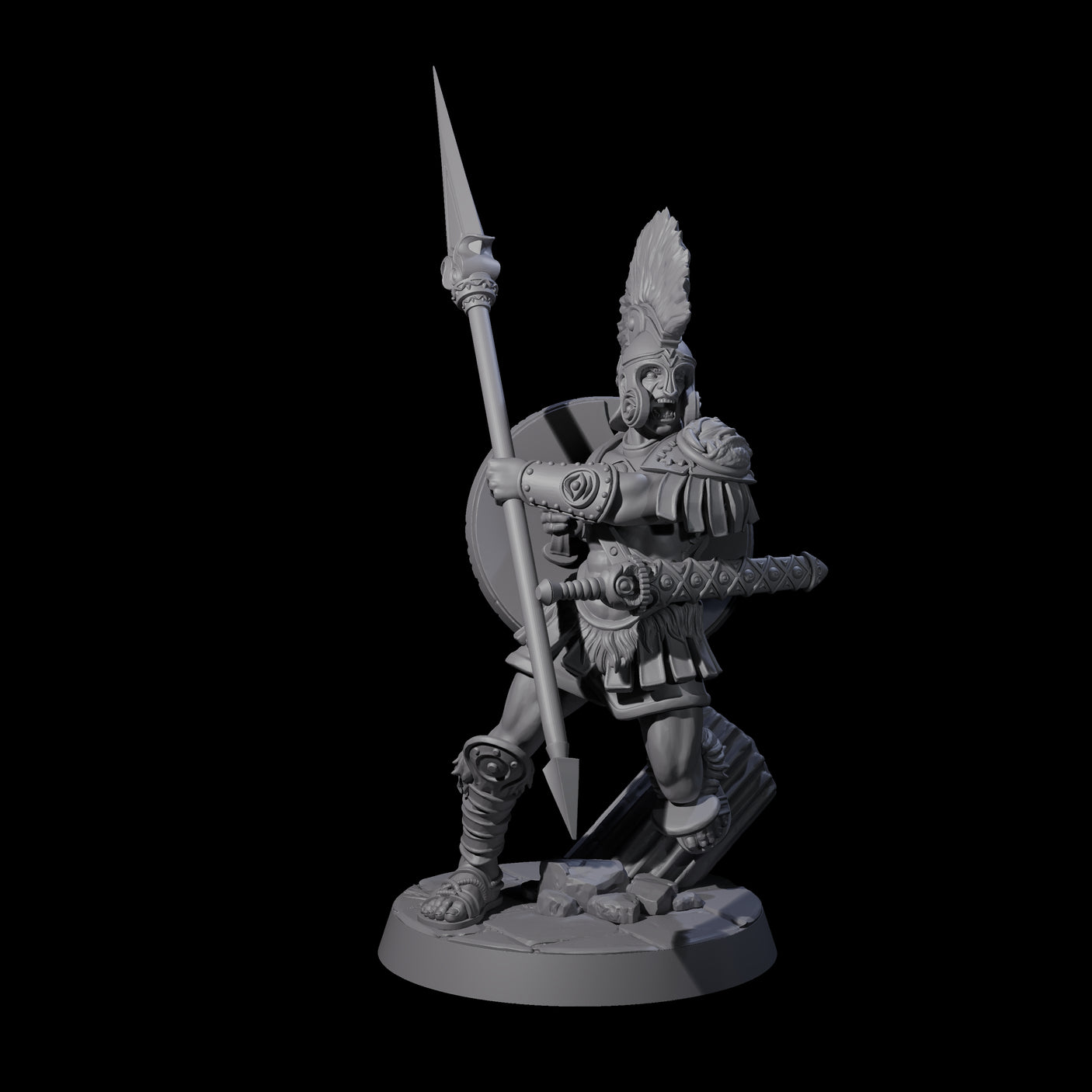 Greek Inspired Spear Hoplite A Miniature for Dungeons and Dragons, Pathfinder or other TTRPGs