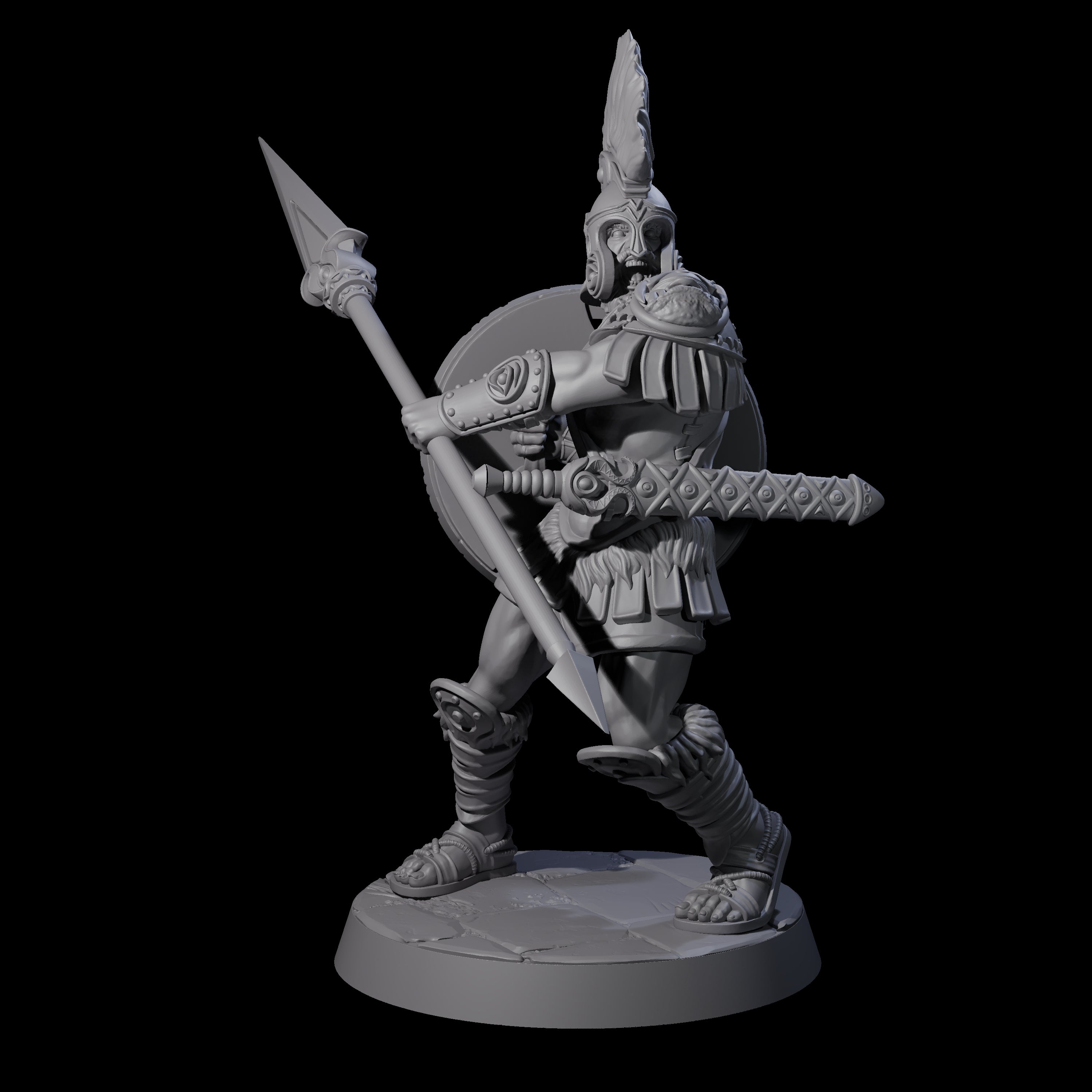 Greek Inspired Spear Hoplite B Miniature for Dungeons and Dragons, Pathfinder or other TTRPGs