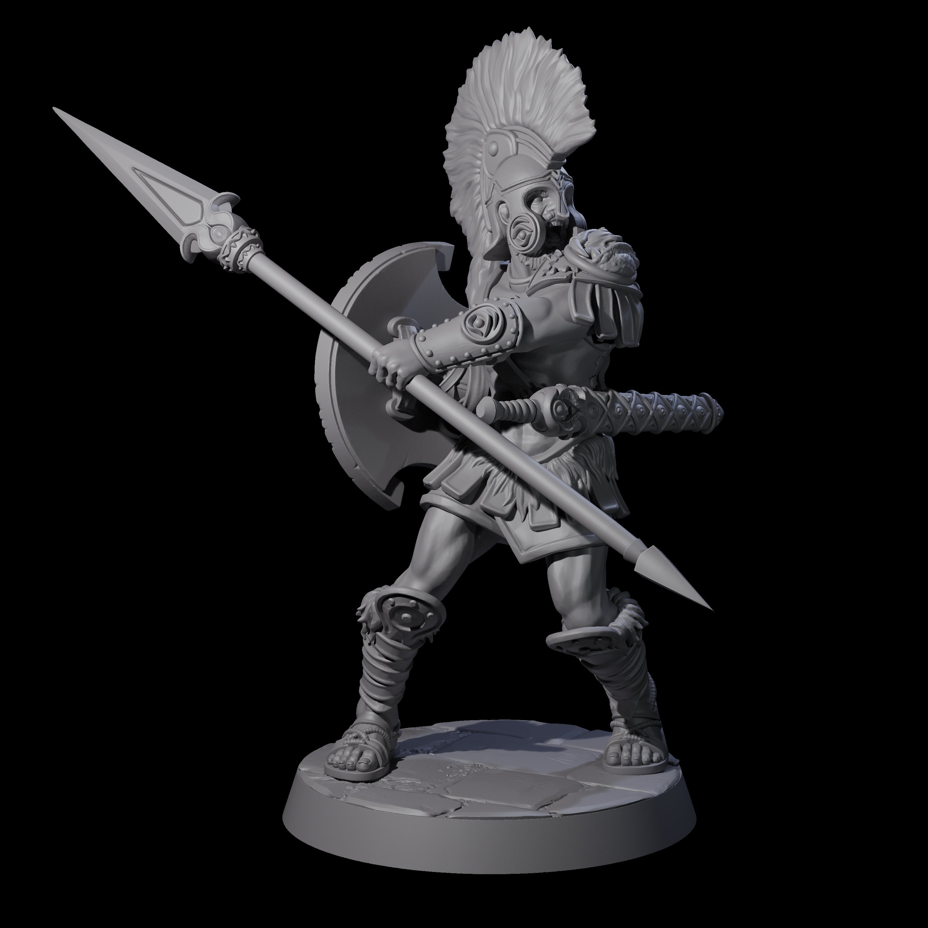 Greek Inspired Spear Hoplite B Miniature for Dungeons and Dragons, Pathfinder or other TTRPGs
