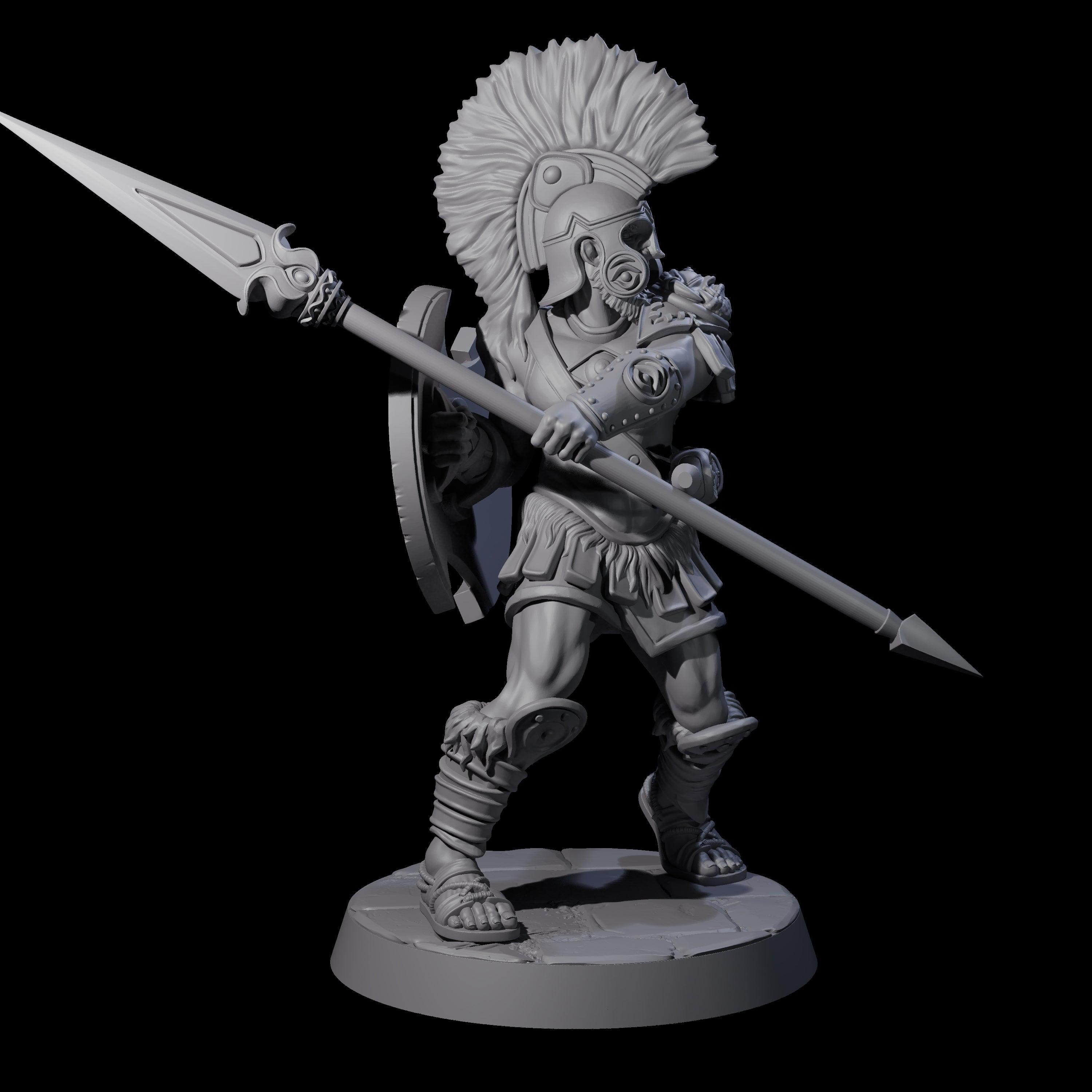 Greek Inspired Spear Hoplite B Miniature for Dungeons and Dragons, Pathfinder or other TTRPGs