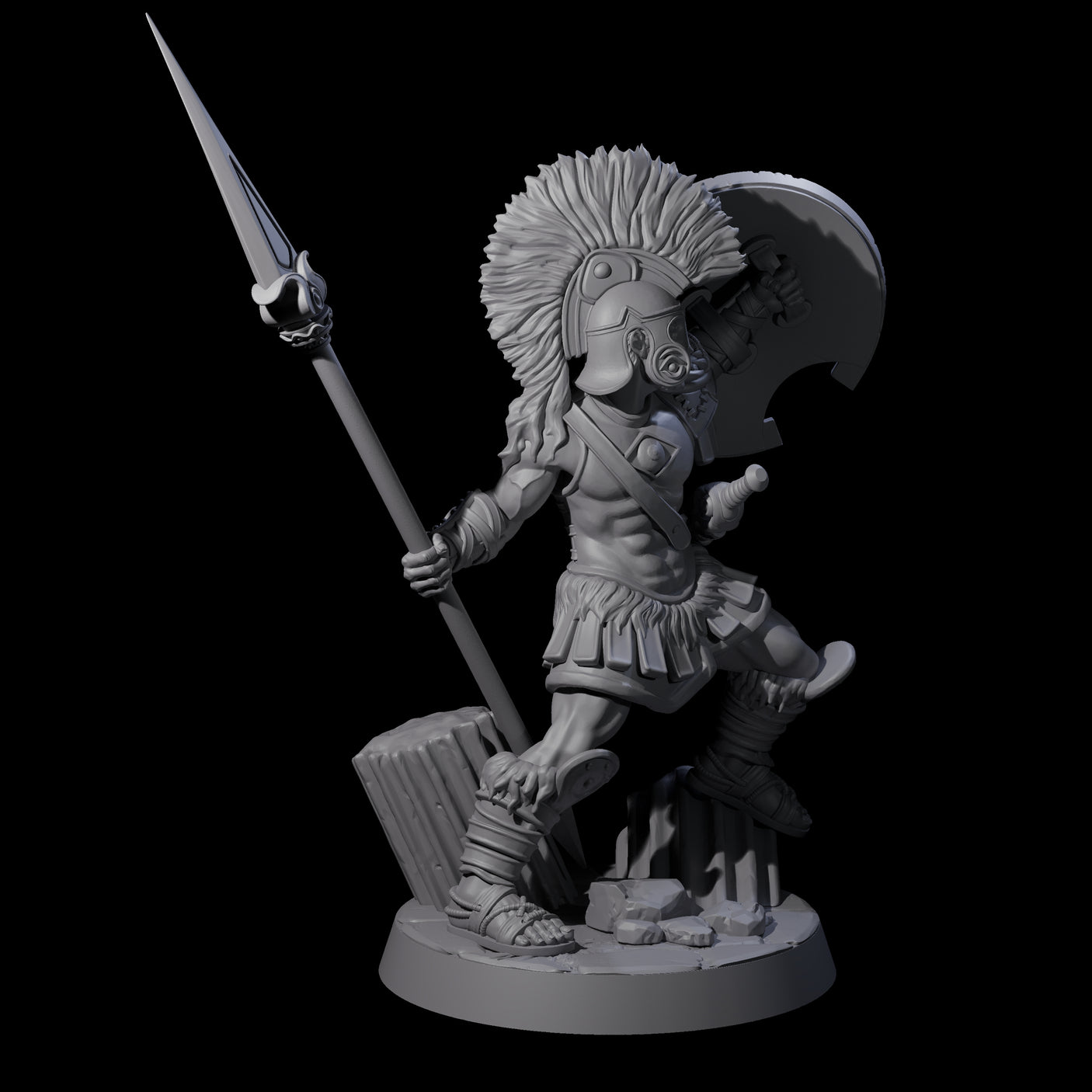 Greek Inspired Spear Hoplite C Miniature for Dungeons and Dragons, Pathfinder or other TTRPGs