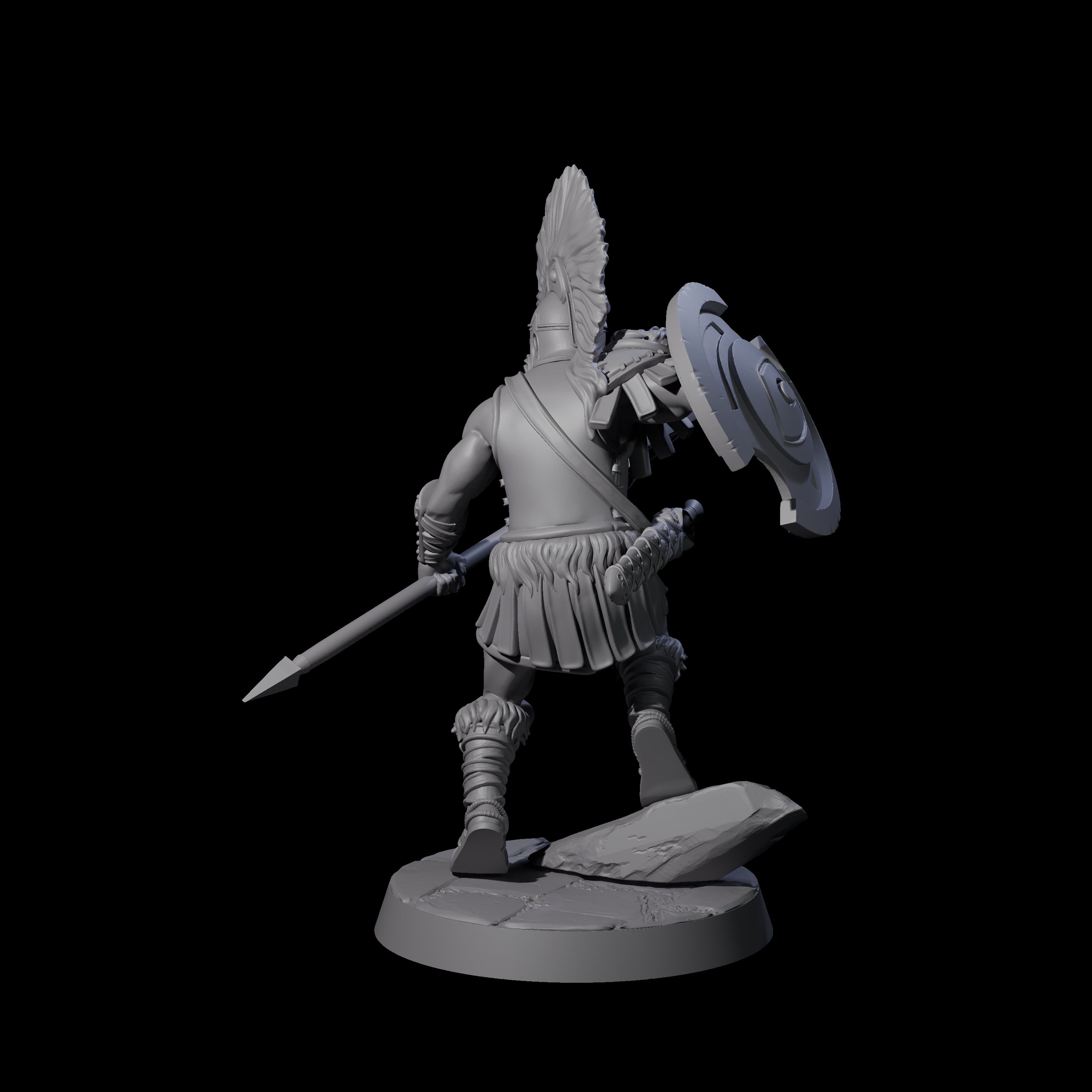 Greek Inspired Spear Hoplite D Miniature for Dungeons and Dragons, Pathfinder or other TTRPGs