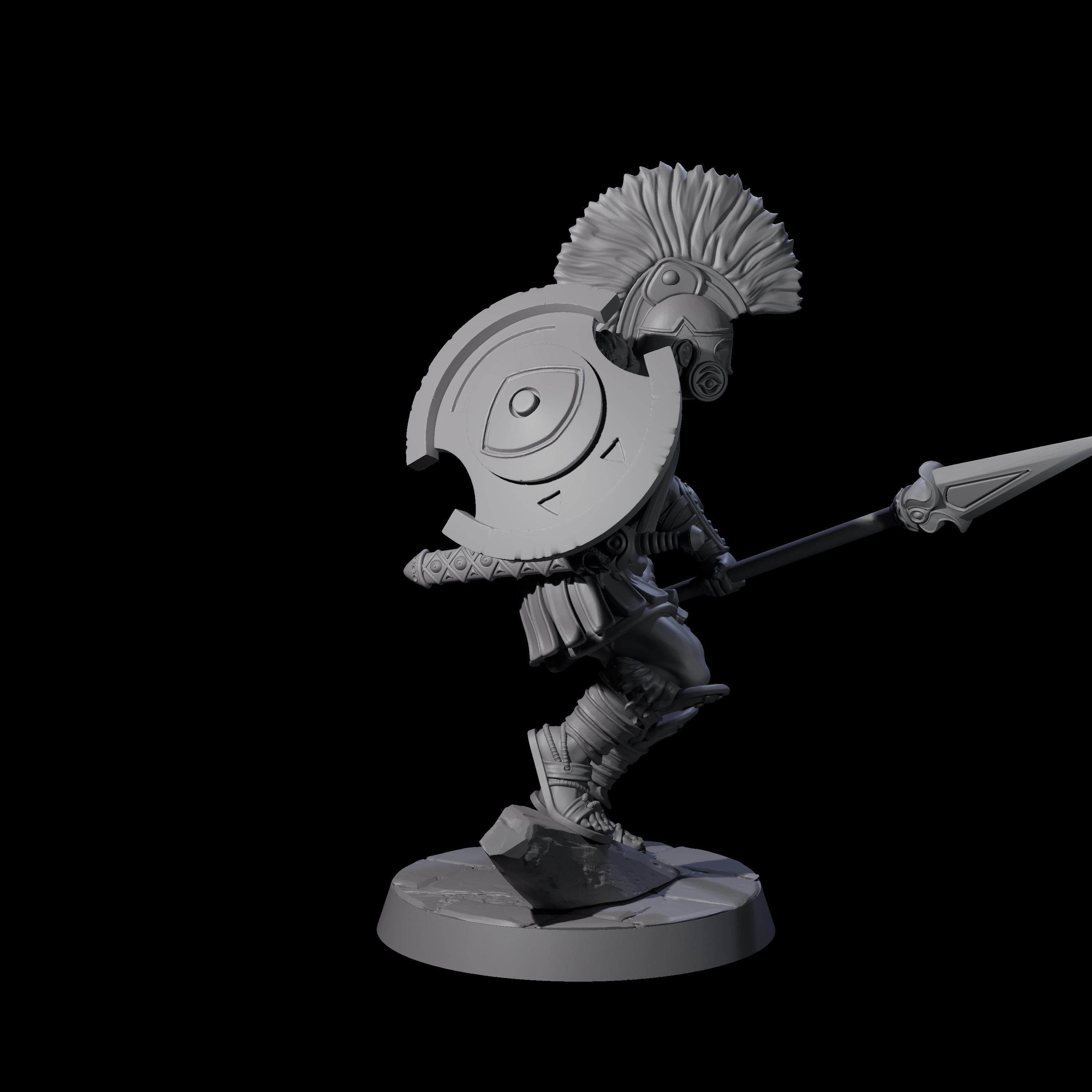 Greek Inspired Spear Hoplite D Miniature for Dungeons and Dragons, Pathfinder or other TTRPGs