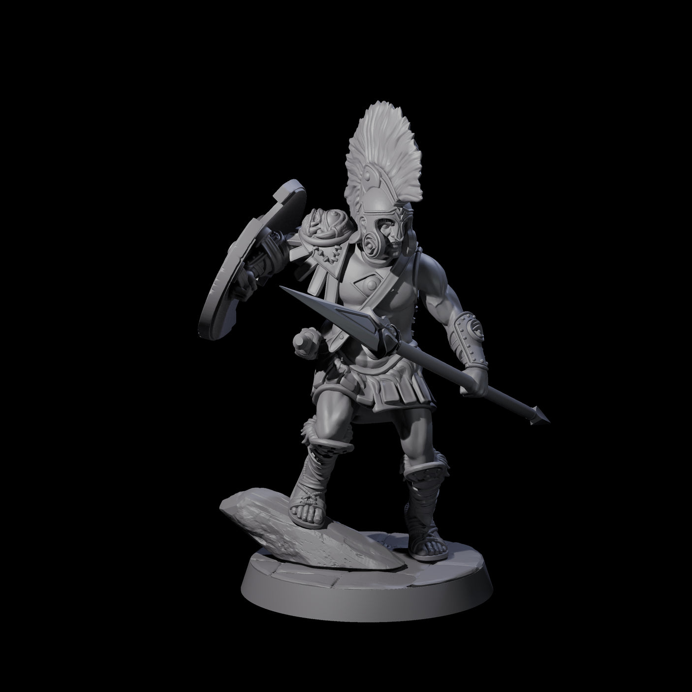 Greek Inspired Spear Hoplite D Miniature for Dungeons and Dragons, Pathfinder or other TTRPGs