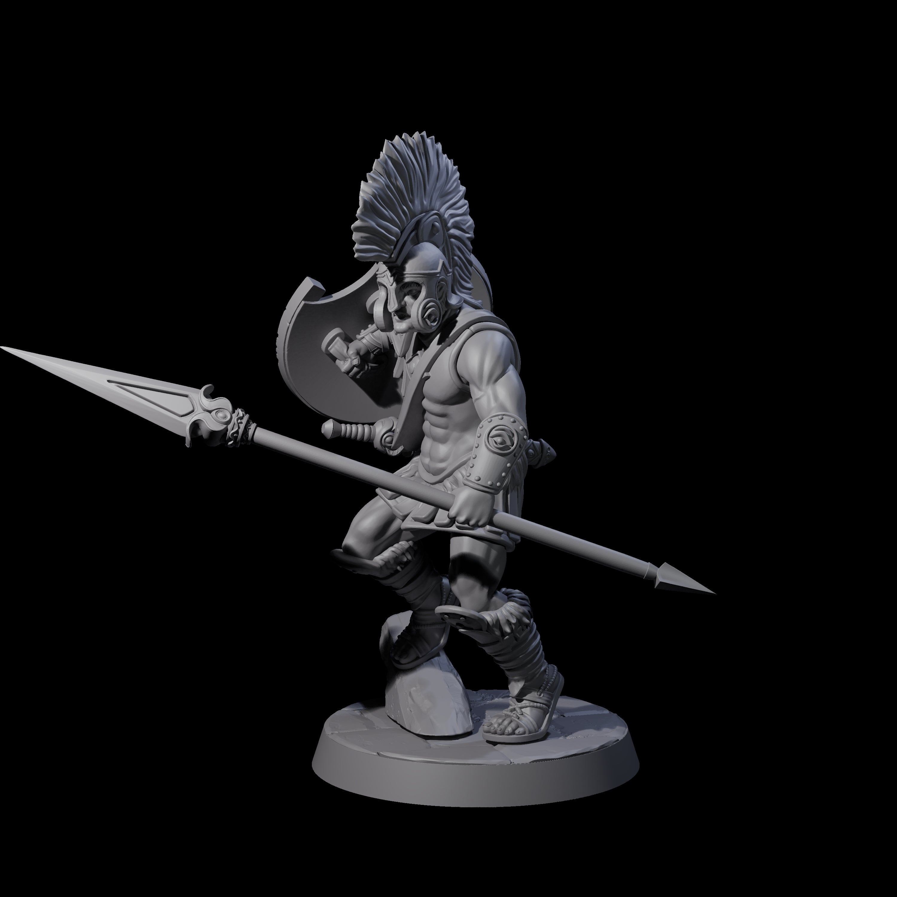 Greek Inspired Spear Hoplite D Miniature for Dungeons and Dragons, Pathfinder or other TTRPGs