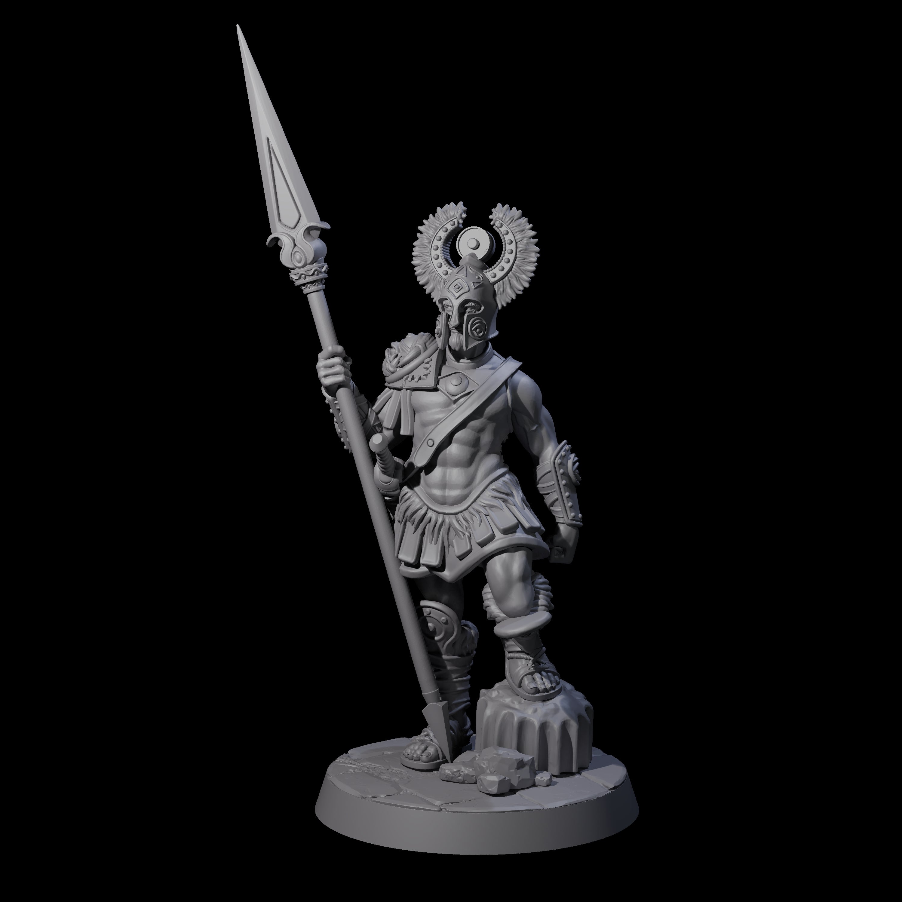 Greek Inspired Spear Hoplite F Miniature for Dungeons and Dragons, Pathfinder or other TTRPGs