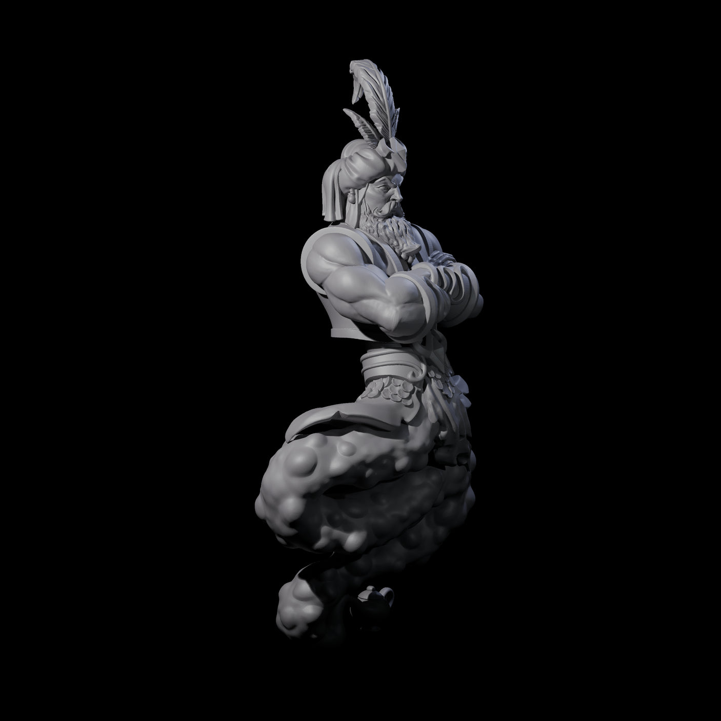 Grim Djinn Miniature for Dungeons and Dragons, Pathfinder or other TTRPGs