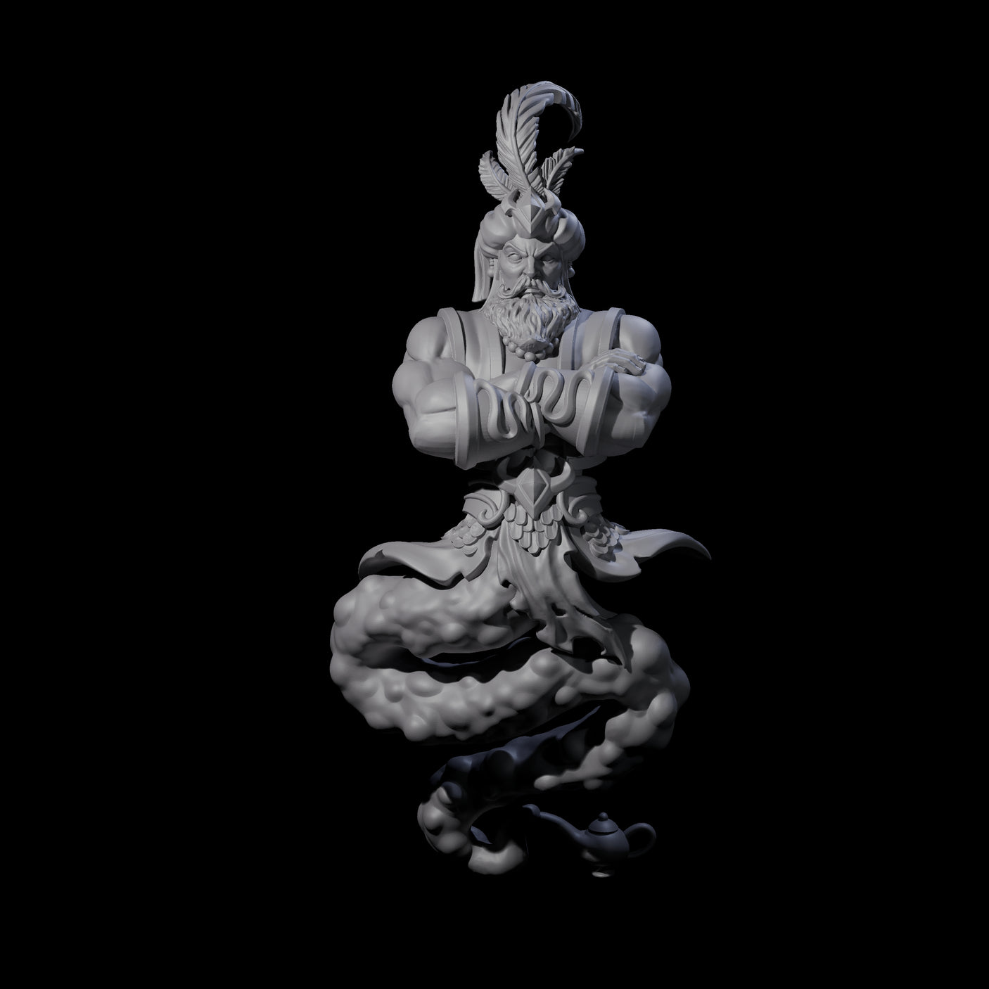Grim Djinn Miniature for Dungeons and Dragons, Pathfinder or other TTRPGs