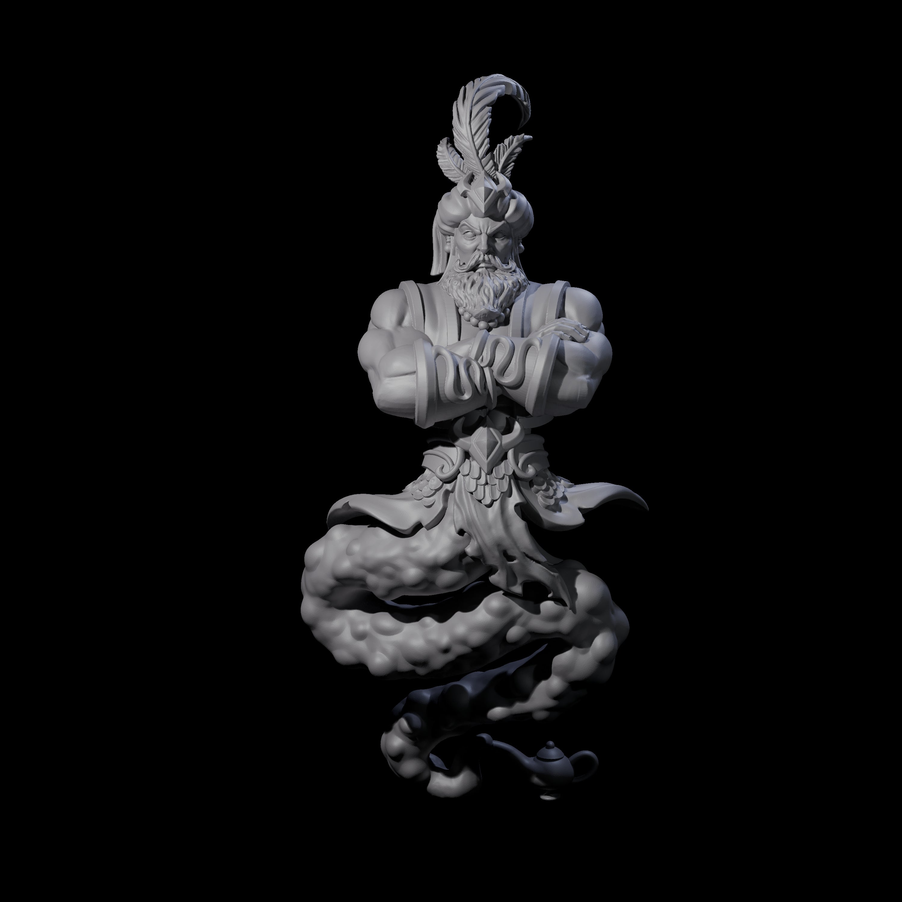 Grim Djinn Miniature for Dungeons and Dragons, Pathfinder or other TTRPGs