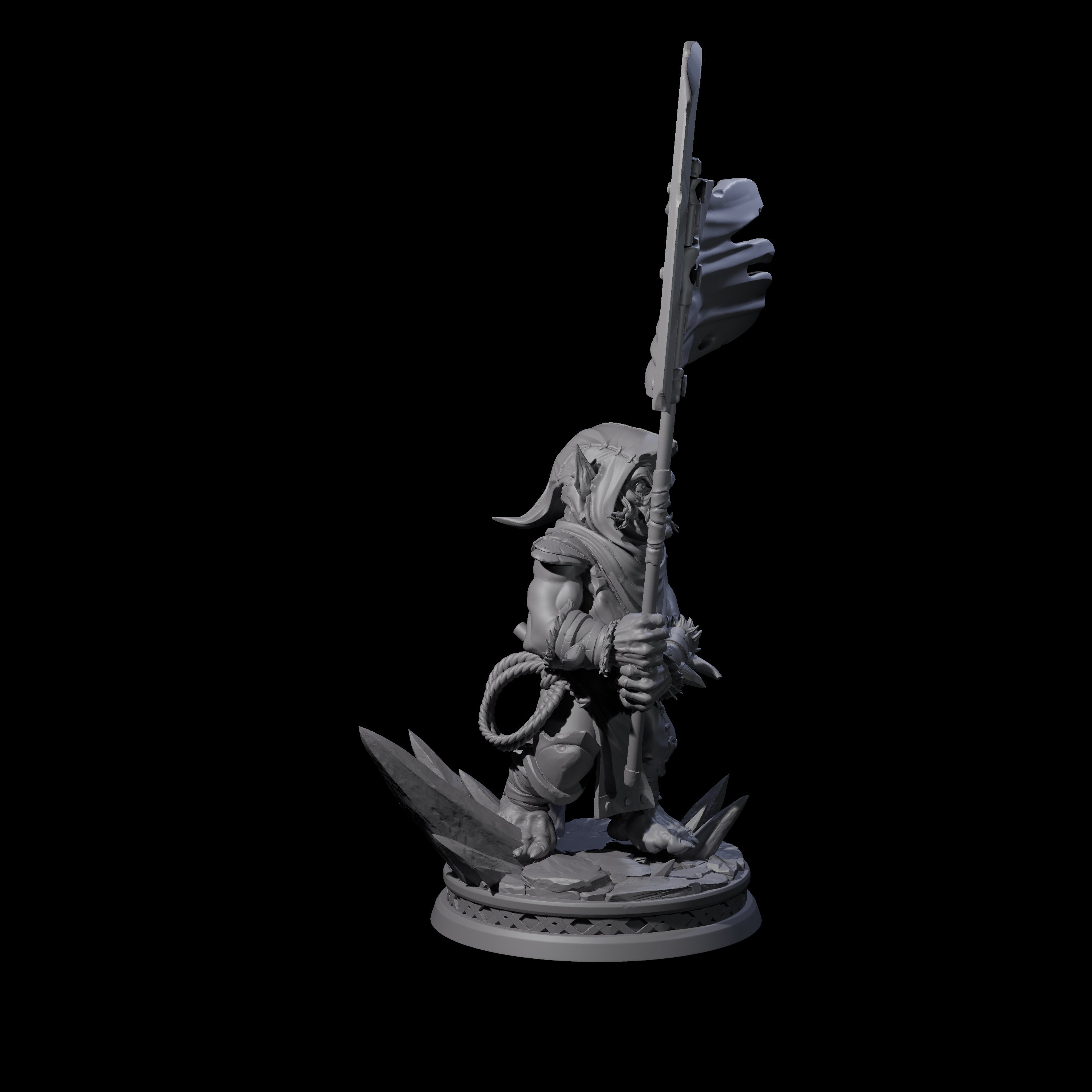 Grim Goblin Standardbearer Miniature for Dungeons and Dragons, Pathfinder or other TTRPGs