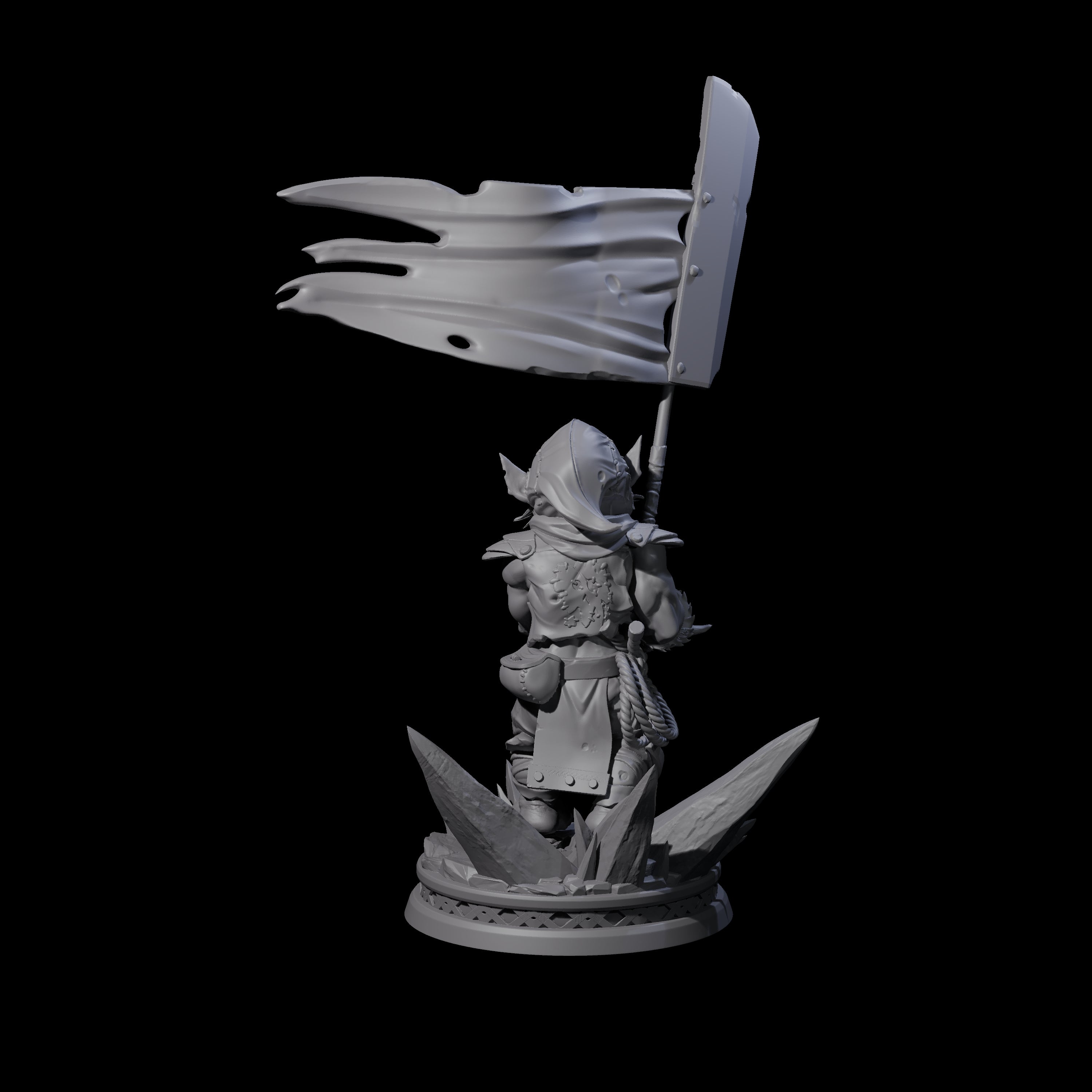 Grim Goblin Standardbearer Miniature for Dungeons and Dragons, Pathfinder or other TTRPGs