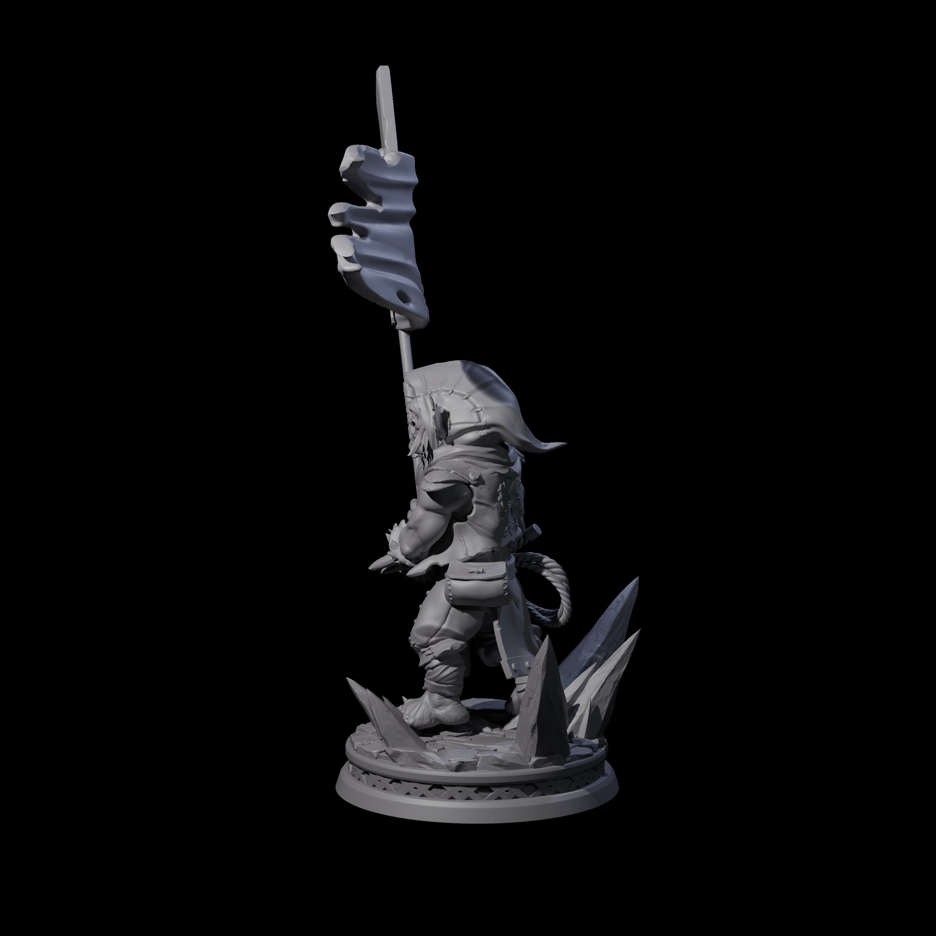 Grim Goblin Standardbearer Miniature for Dungeons and Dragons, Pathfinder or other TTRPGs