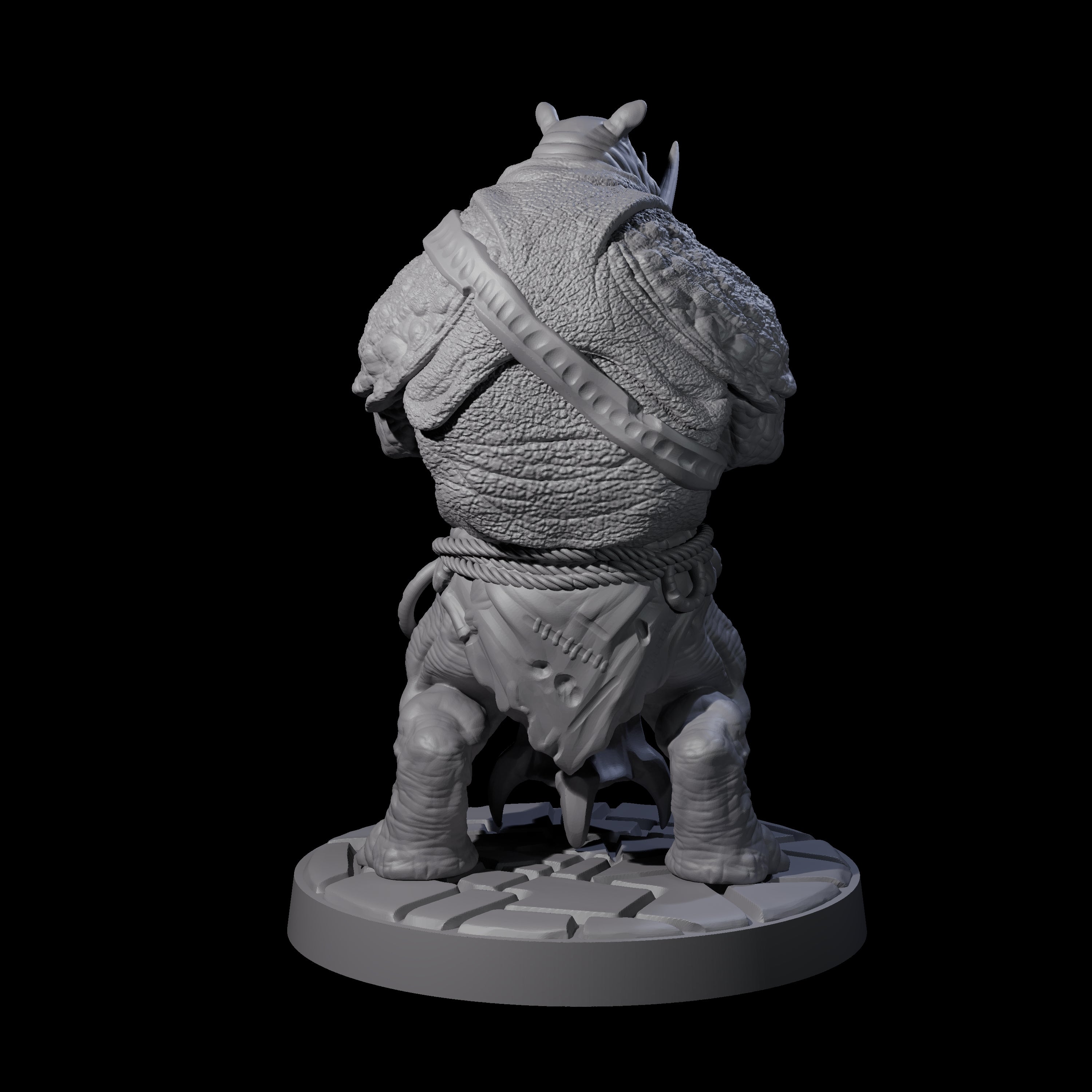Grim Rhinofolk Gladiator A Miniature for Dungeons and Dragons, Pathfinder or other TTRPGs