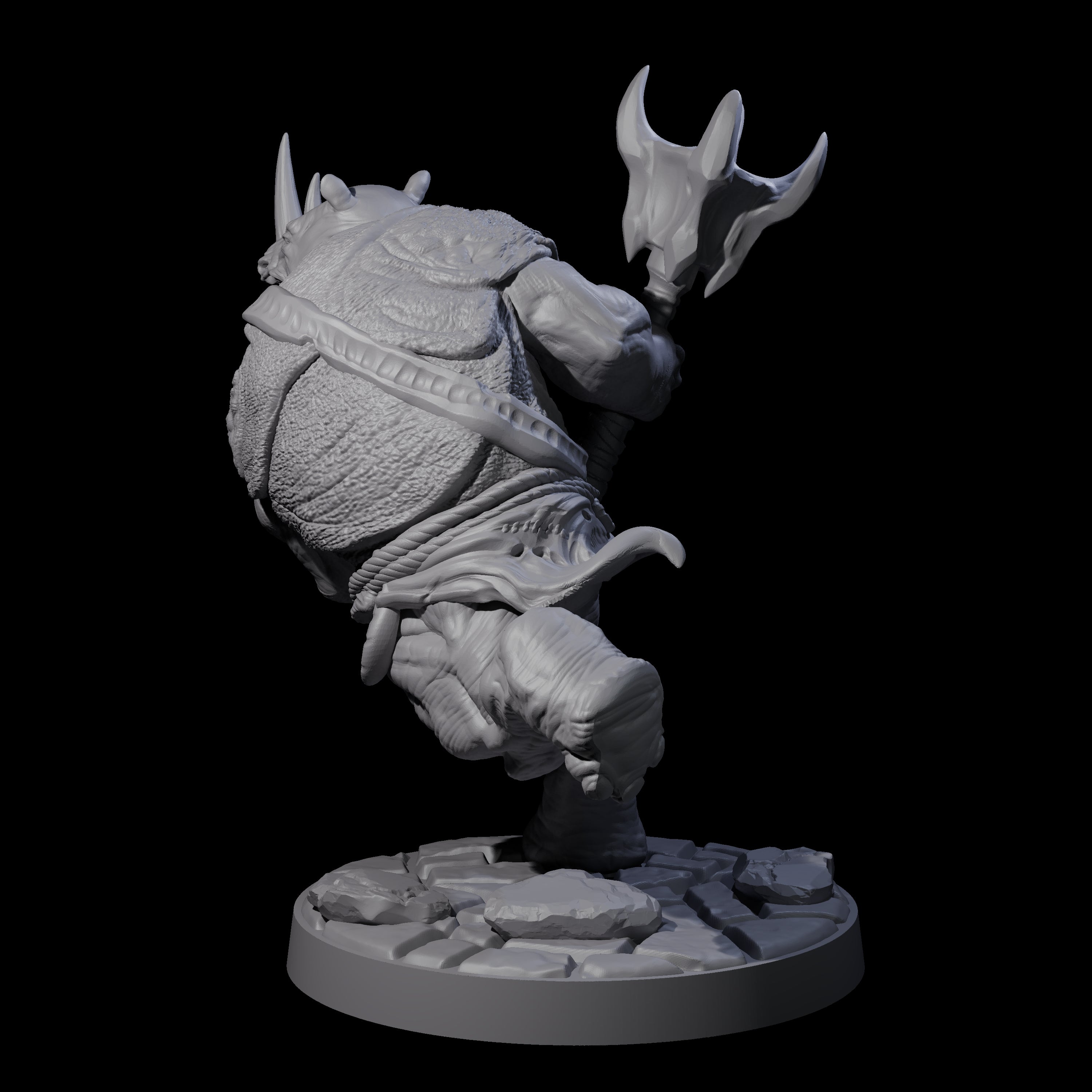 Grim Rhinofolk Gladiator C Miniature for Dungeons and Dragons, Pathfinder or other TTRPGs