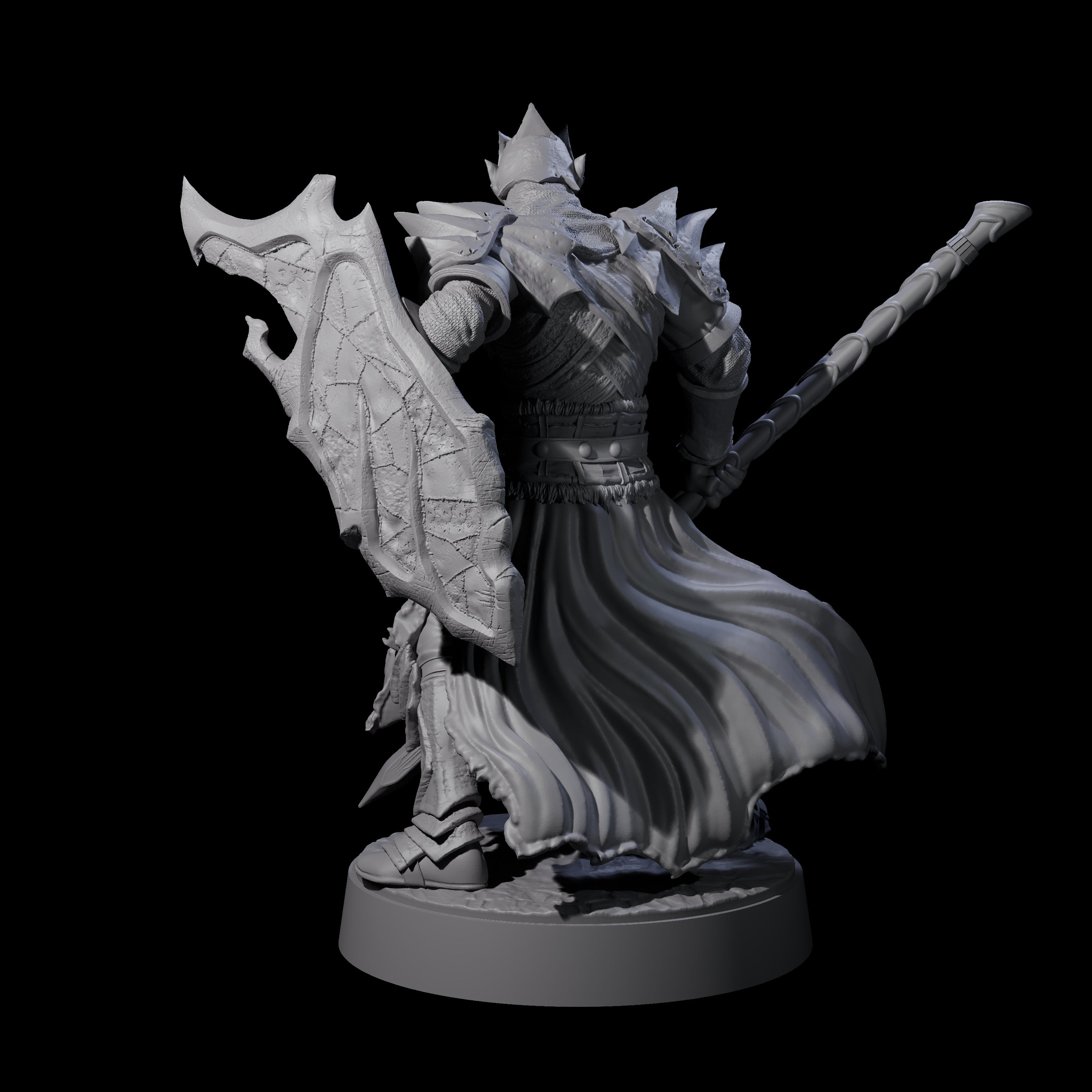 Grimacing Elf Spearman A Miniature for Dungeons and Dragons, Pathfinder or other TTRPGs