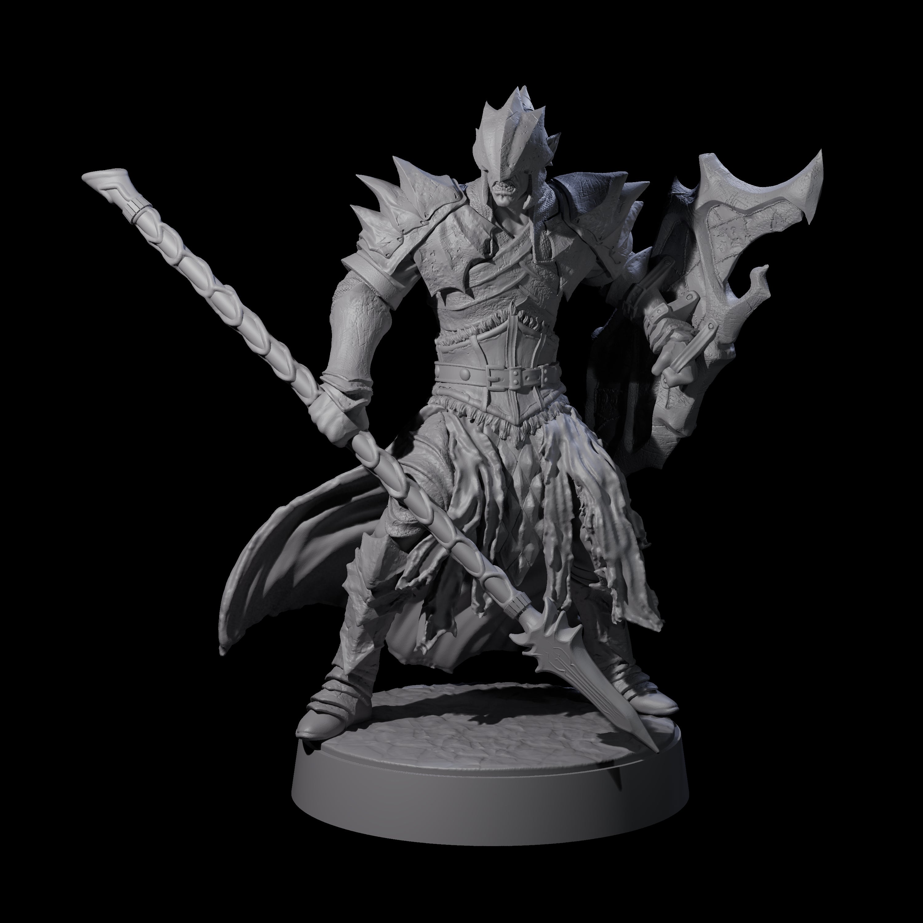 Grimacing Elf Spearman A Miniature for Dungeons and Dragons, Pathfinder or other TTRPGs