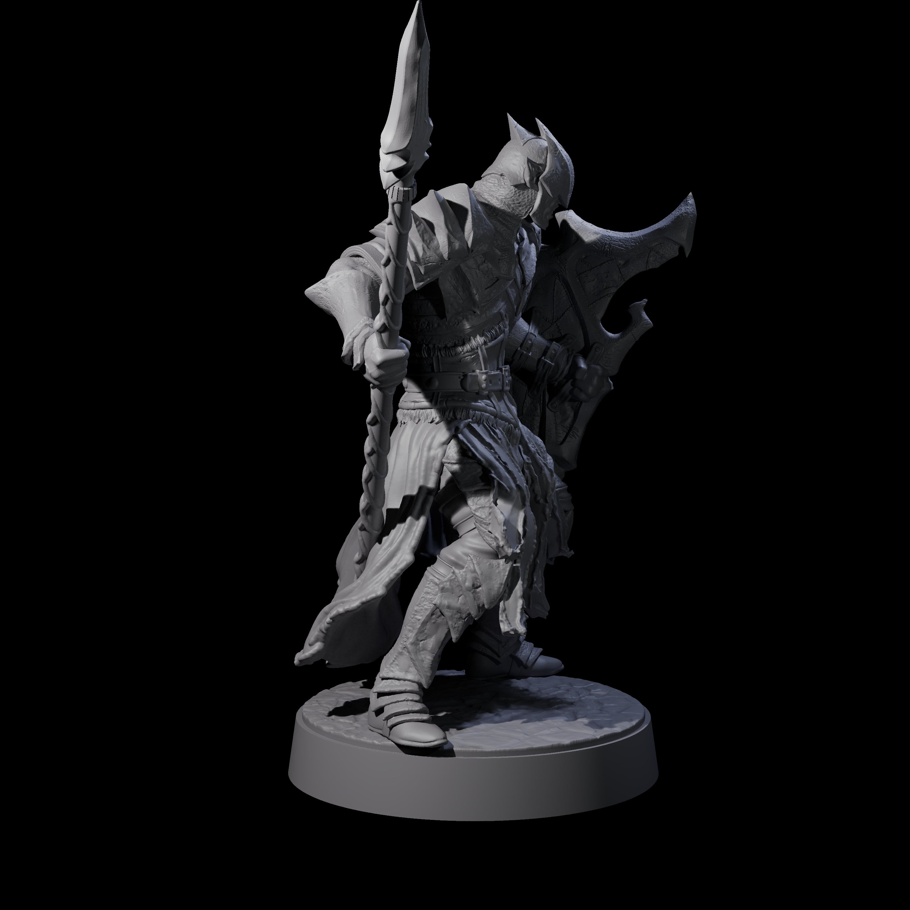 Grimacing Elf Spearman B Miniature for Dungeons and Dragons, Pathfinder or other TTRPGs