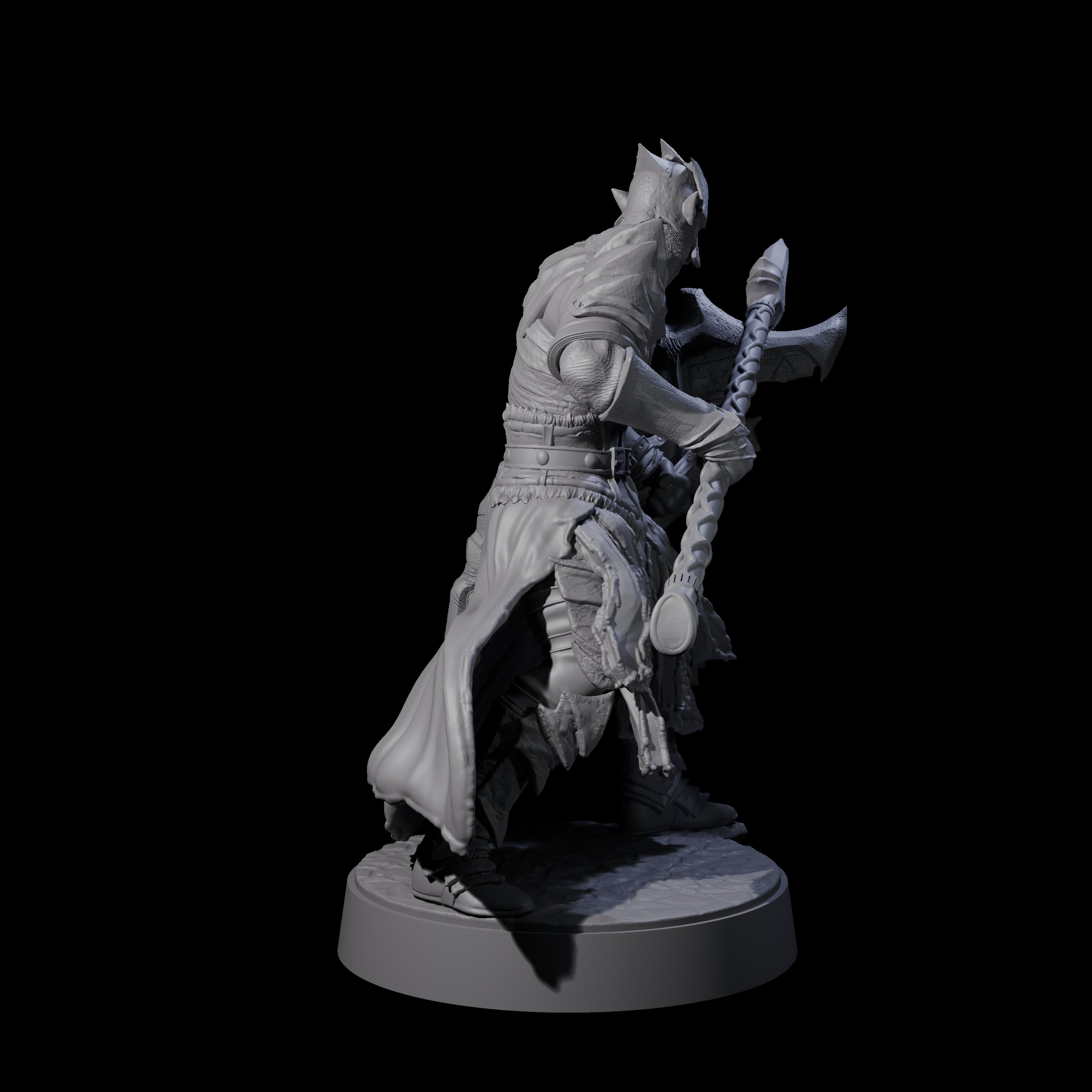 Grimacing Elf Spearman C Miniature for Dungeons and Dragons, Pathfinder or other TTRPGs