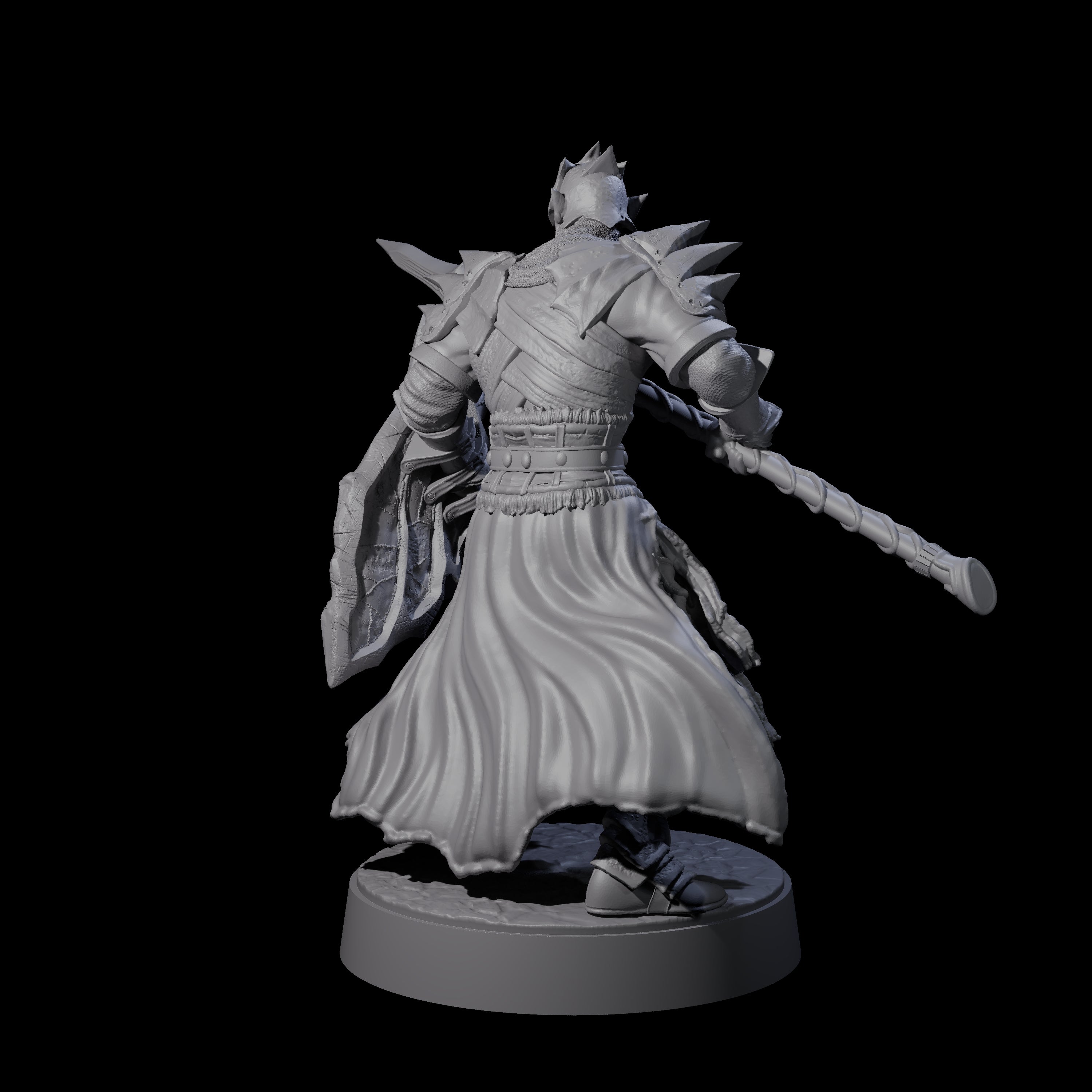 Grimacing Elf Spearman C Miniature for Dungeons and Dragons, Pathfinder or other TTRPGs
