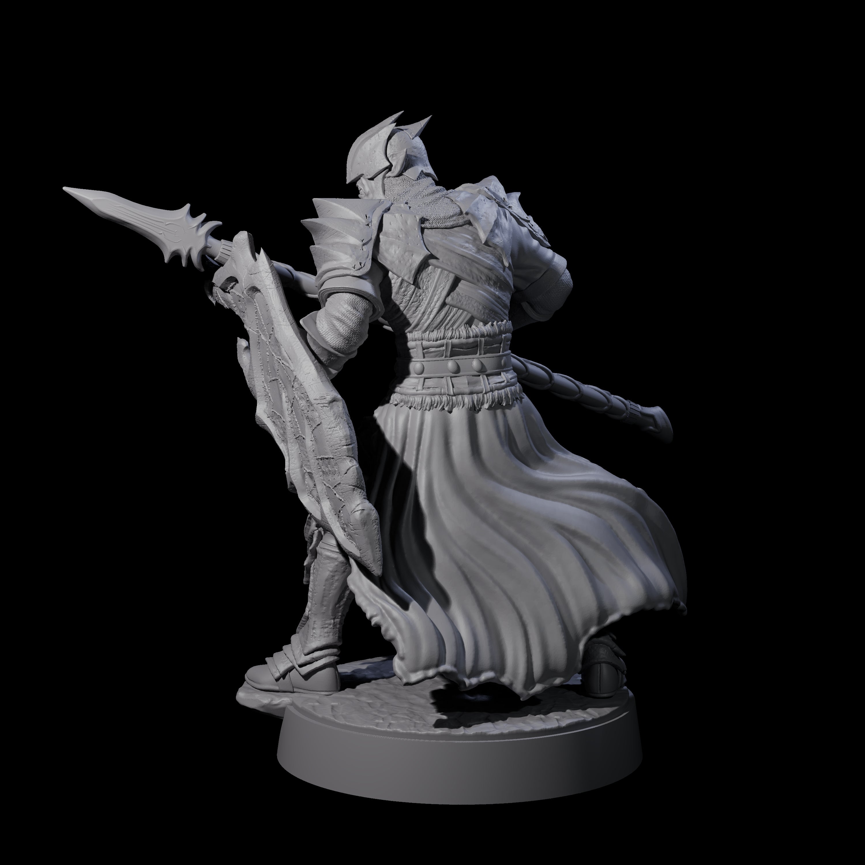 Grimacing Elf Spearman C Miniature for Dungeons and Dragons, Pathfinder or other TTRPGs