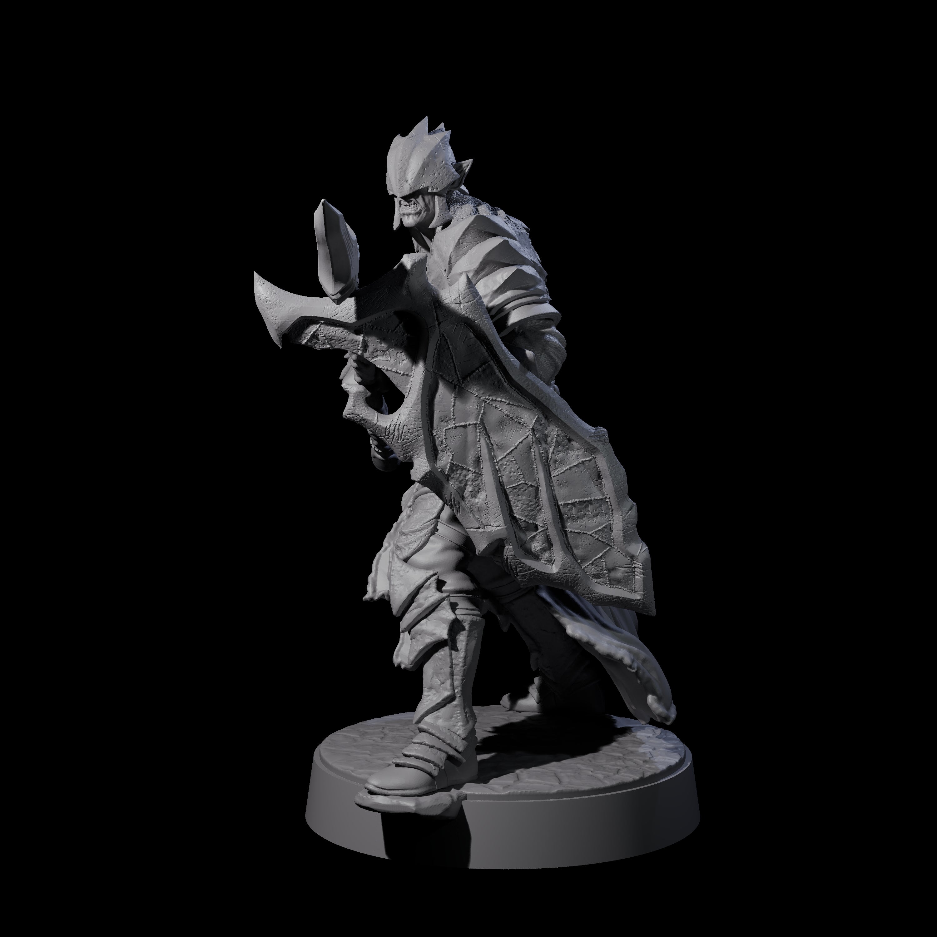 Grimacing Elf Spearman C Miniature for Dungeons and Dragons, Pathfinder or other TTRPGs