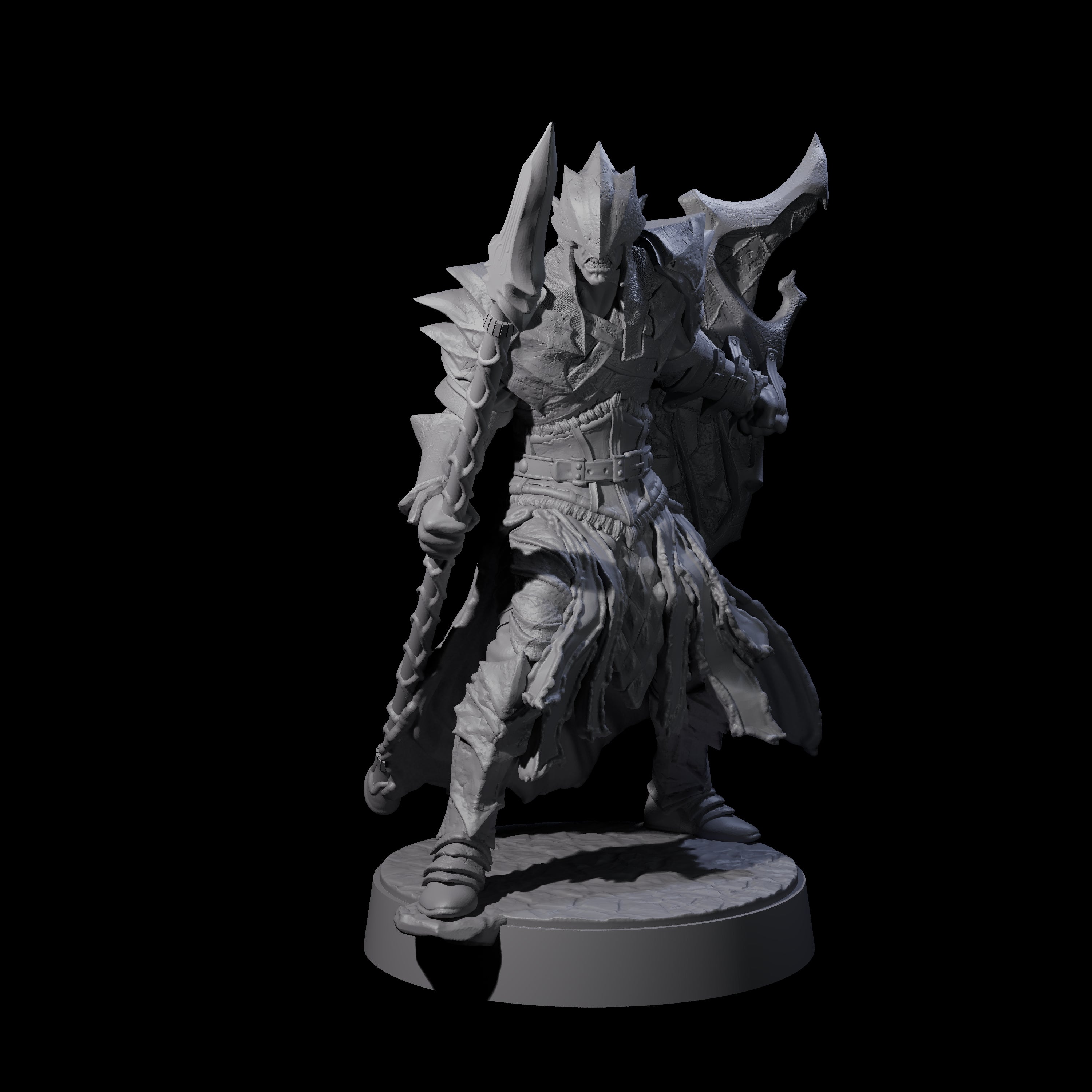Grimacing Elf Spearman D Miniature for Dungeons and Dragons, Pathfinder or other TTRPGs