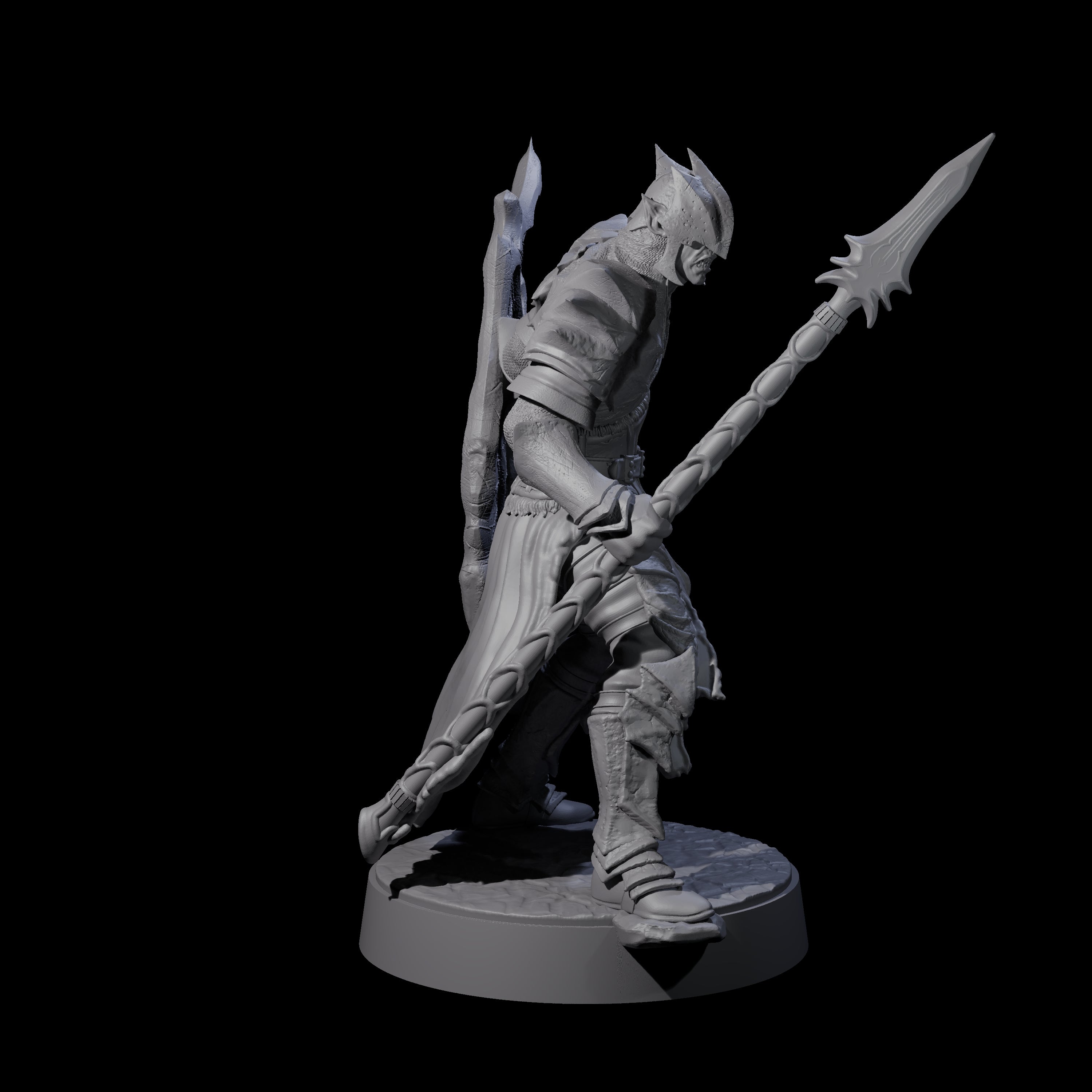 Grimacing Elf Spearman D Miniature for Dungeons and Dragons, Pathfinder or other TTRPGs