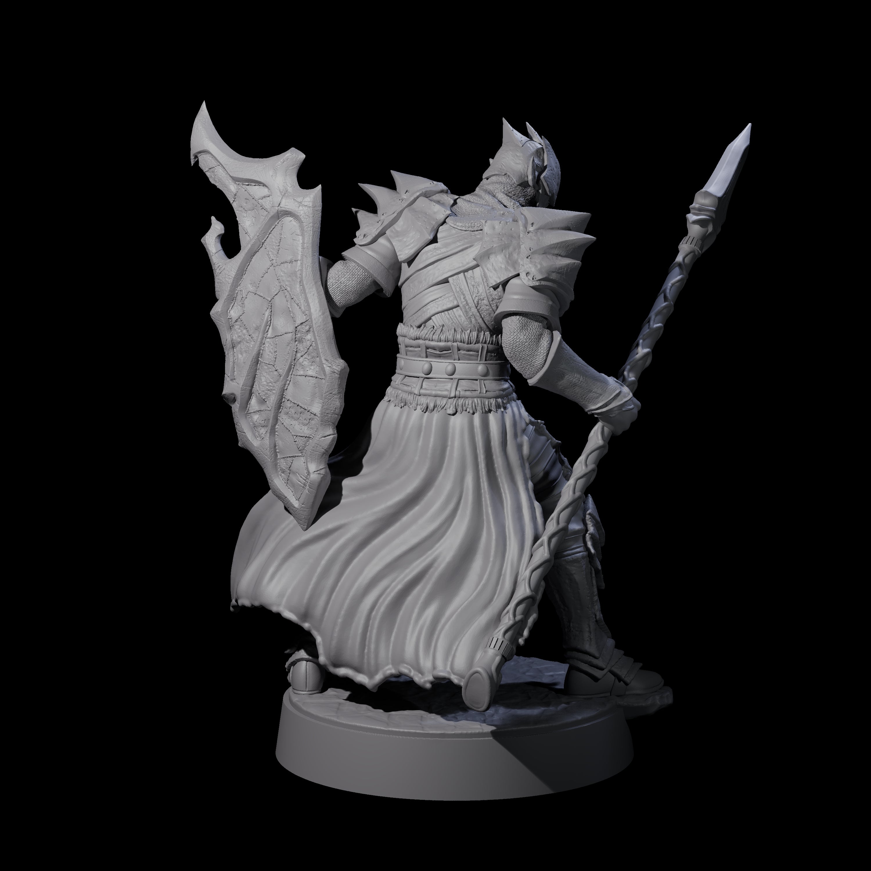 Grimacing Elf Spearman D Miniature for Dungeons and Dragons, Pathfinder or other TTRPGs