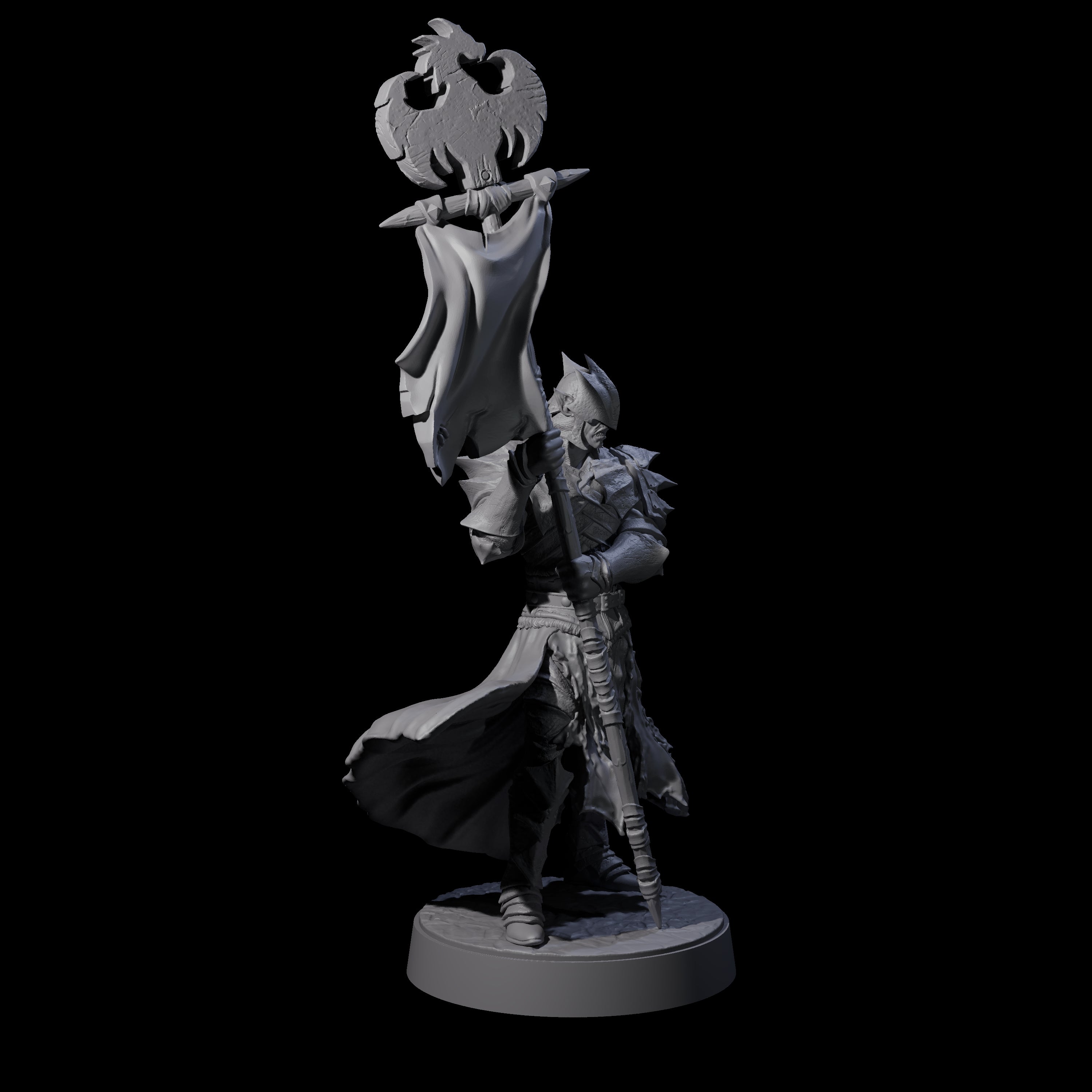 Grimacing Elf Spearman E Miniature for Dungeons and Dragons, Pathfinder or other TTRPGs