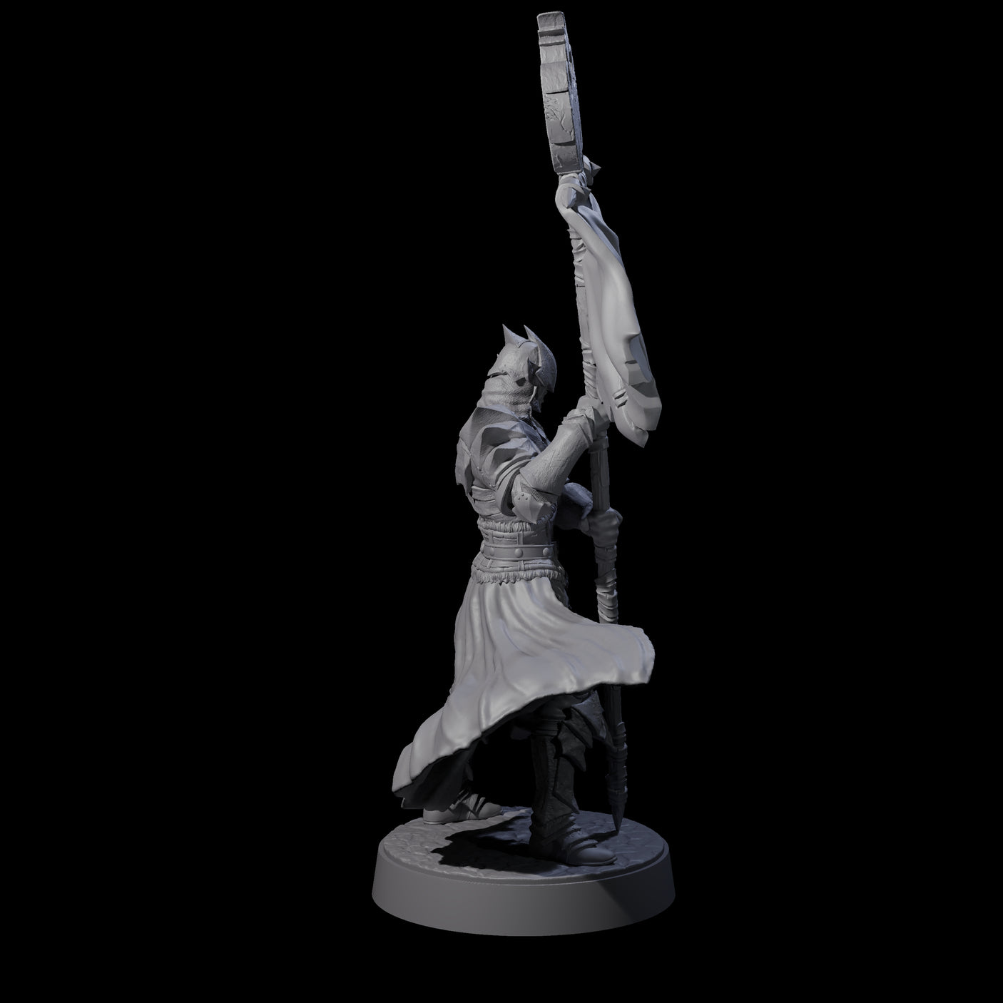 Grimacing Elf Spearman E Miniature for Dungeons and Dragons, Pathfinder or other TTRPGs