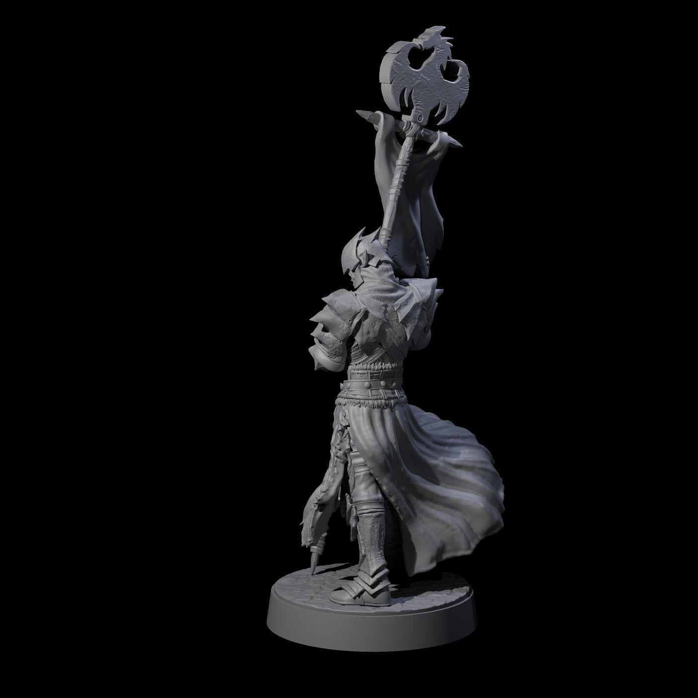 Grimacing Elf Spearman E Miniature for Dungeons and Dragons, Pathfinder or other TTRPGs