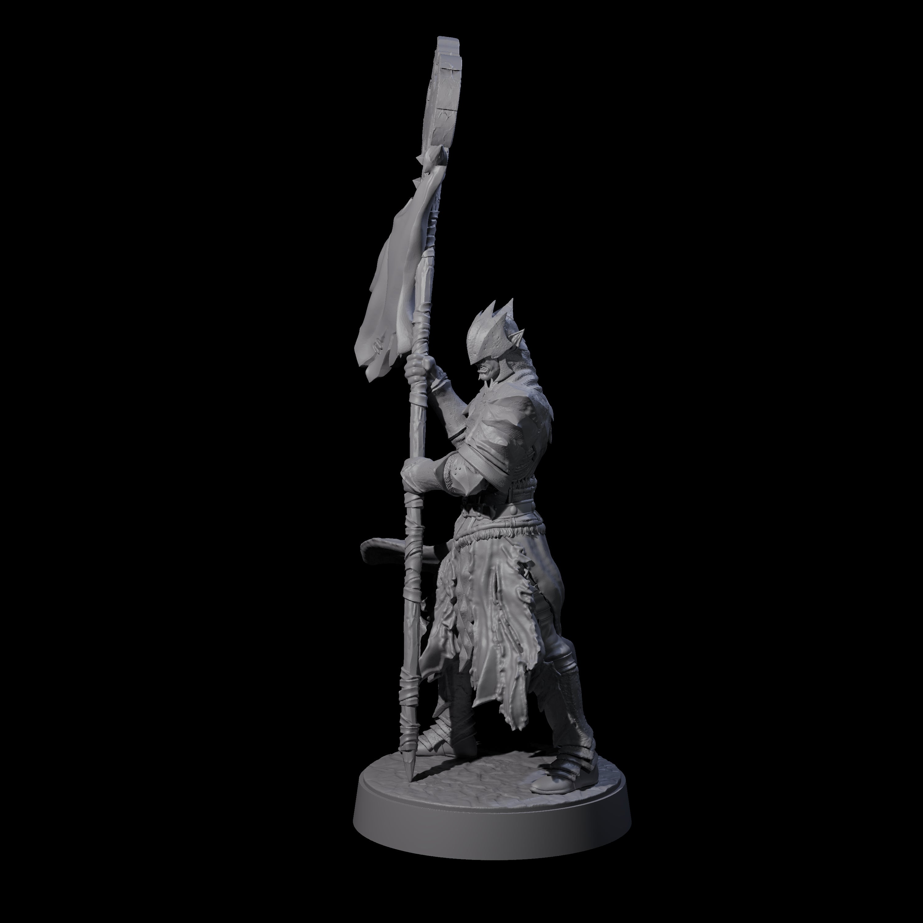 Grimacing Elf Spearman E Miniature for Dungeons and Dragons, Pathfinder or other TTRPGs