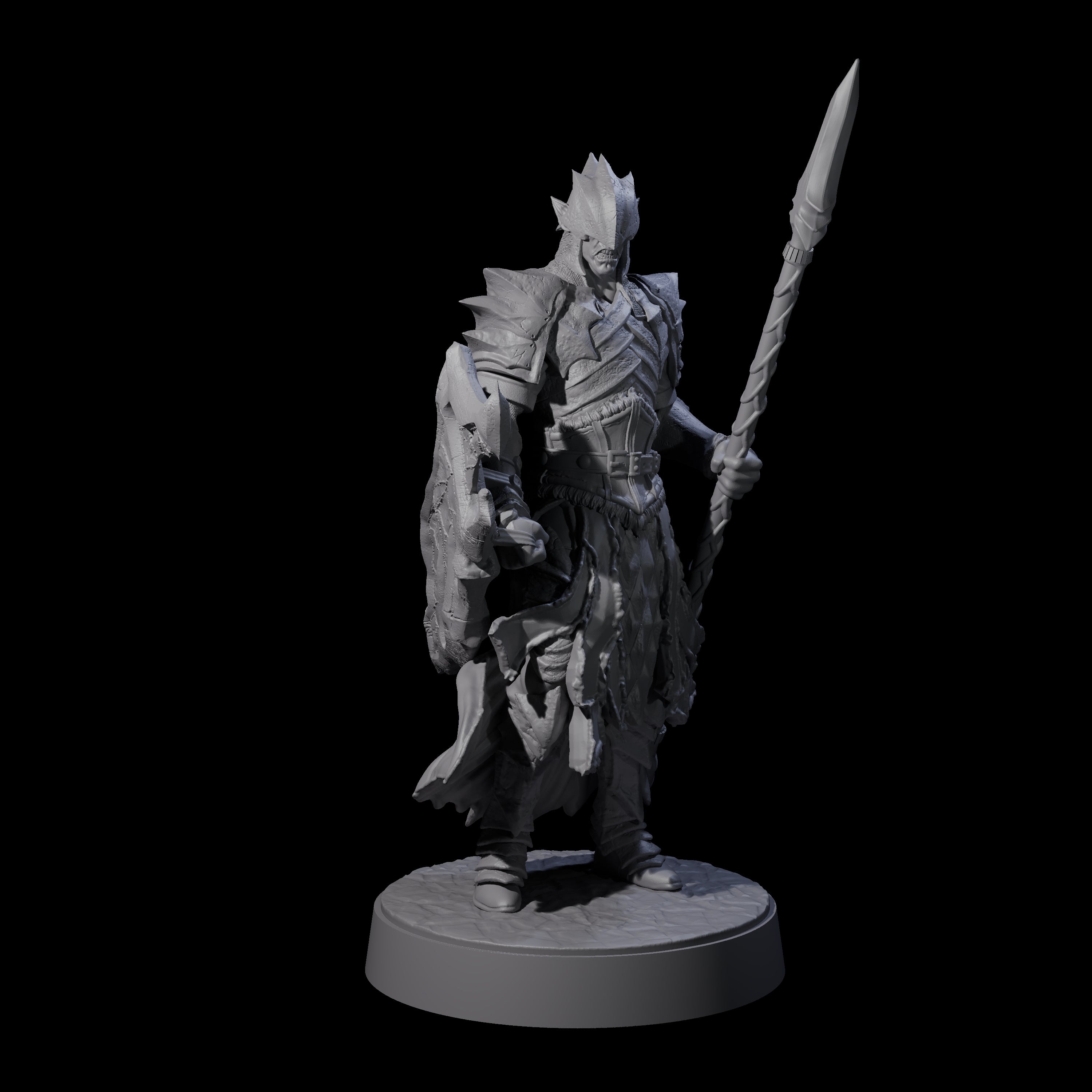 Grimacing Elf Spearman F Miniature for Dungeons and Dragons, Pathfinder or other TTRPGs