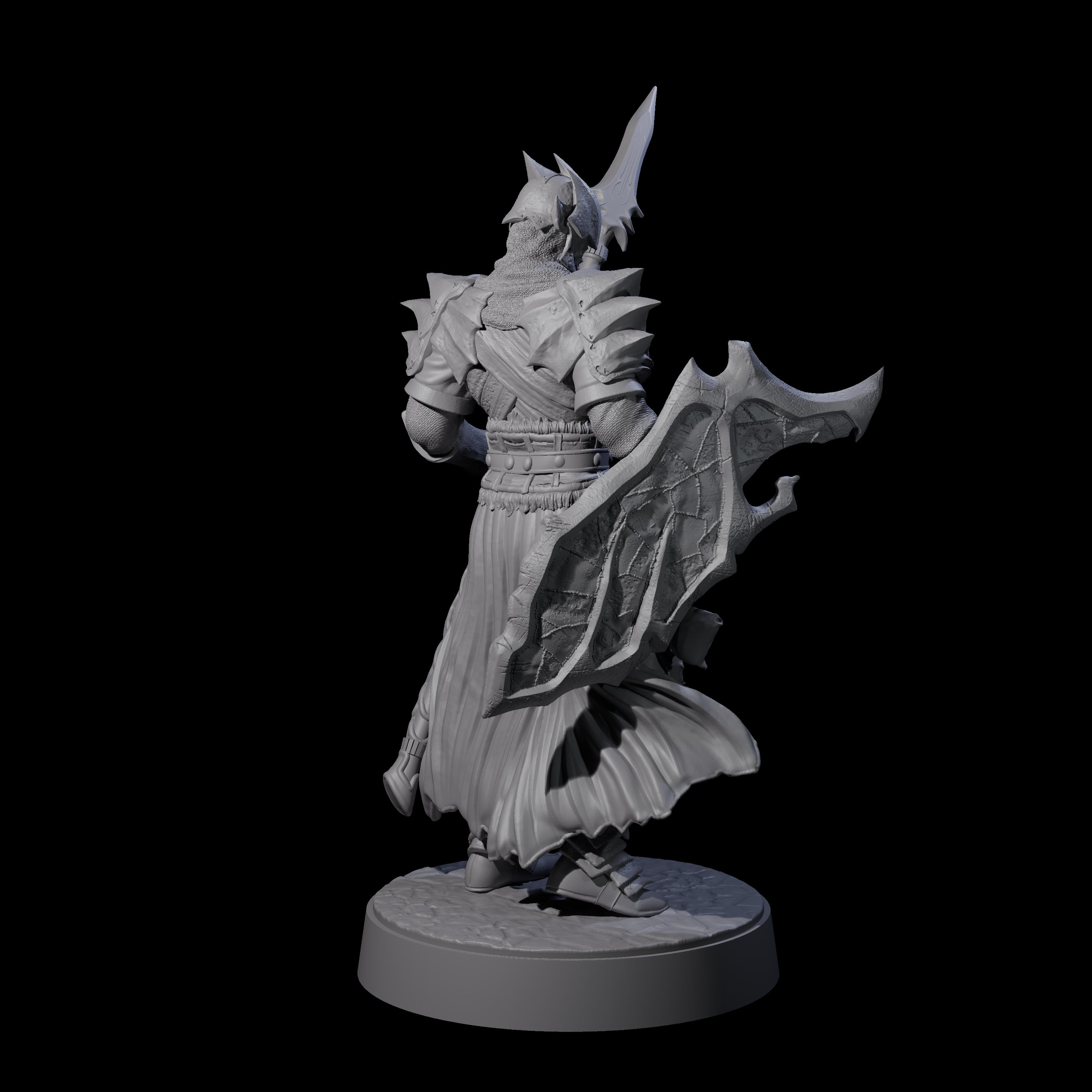 Grimacing Elf Spearman F Miniature for Dungeons and Dragons, Pathfinder or other TTRPGs