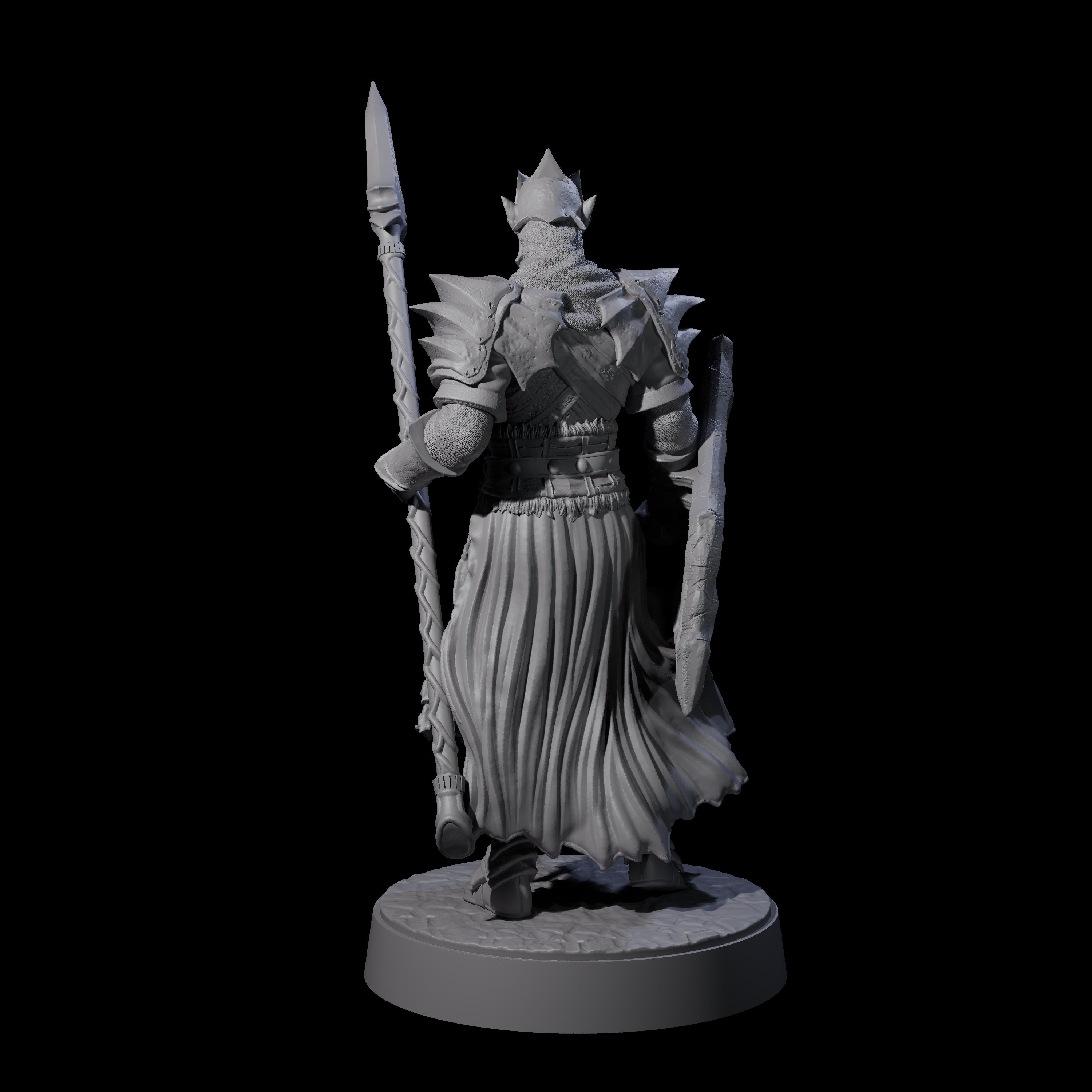 Grimacing Elf Spearman F Miniature for Dungeons and Dragons, Pathfinder or other TTRPGs