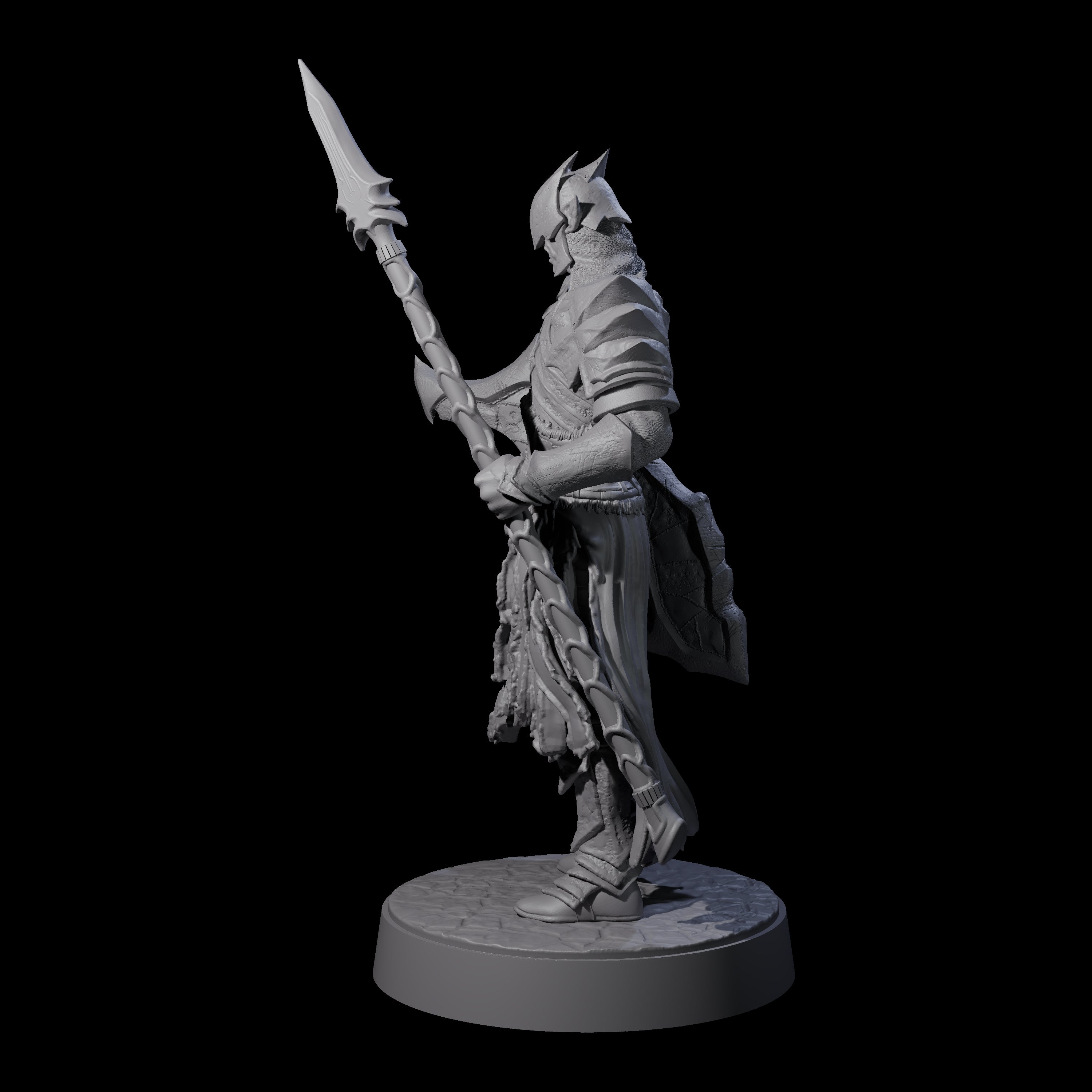 Grimacing Elf Spearman F Miniature for Dungeons and Dragons, Pathfinder or other TTRPGs