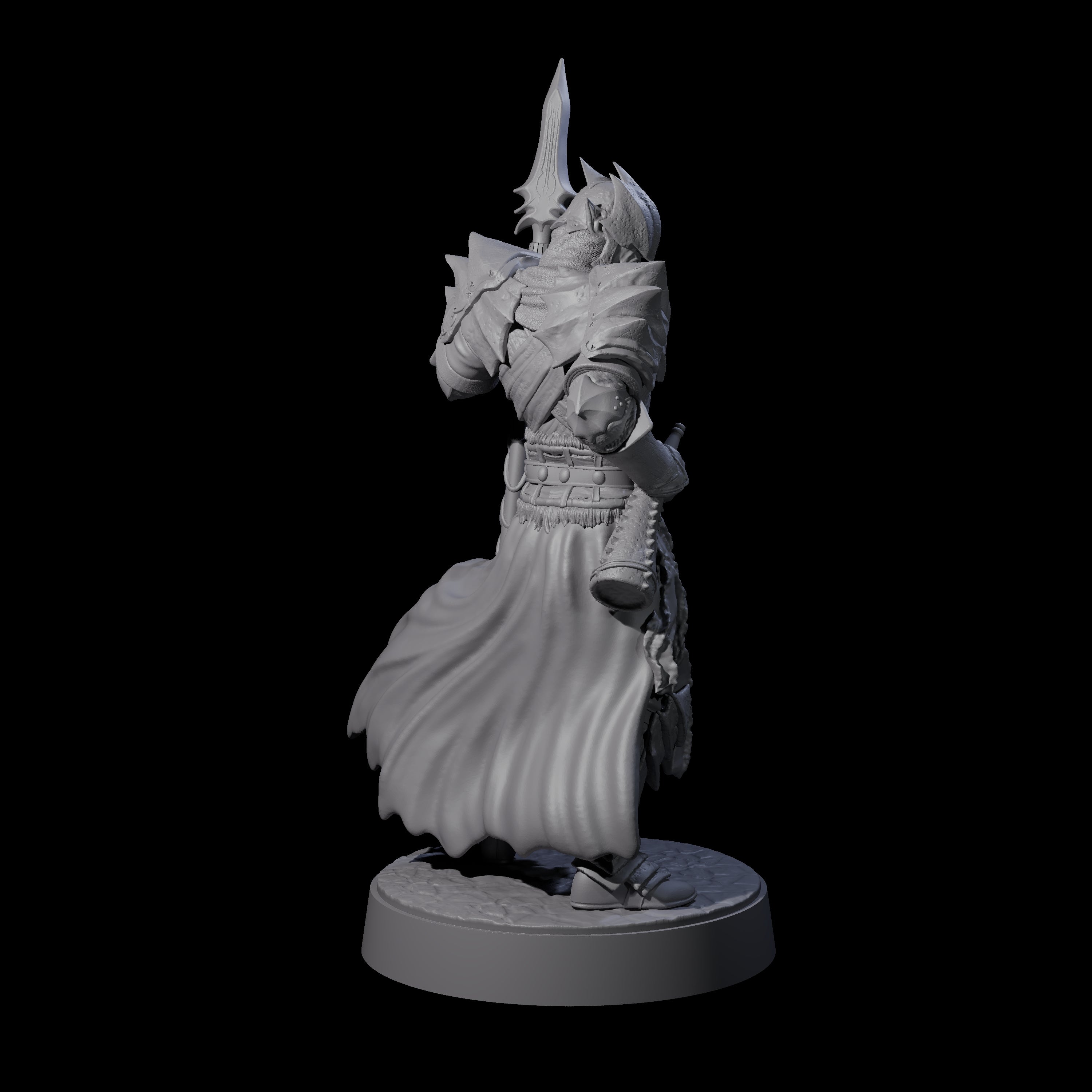 Grimacing Elf Spearman G Miniature for Dungeons and Dragons, Pathfinder or other TTRPGs