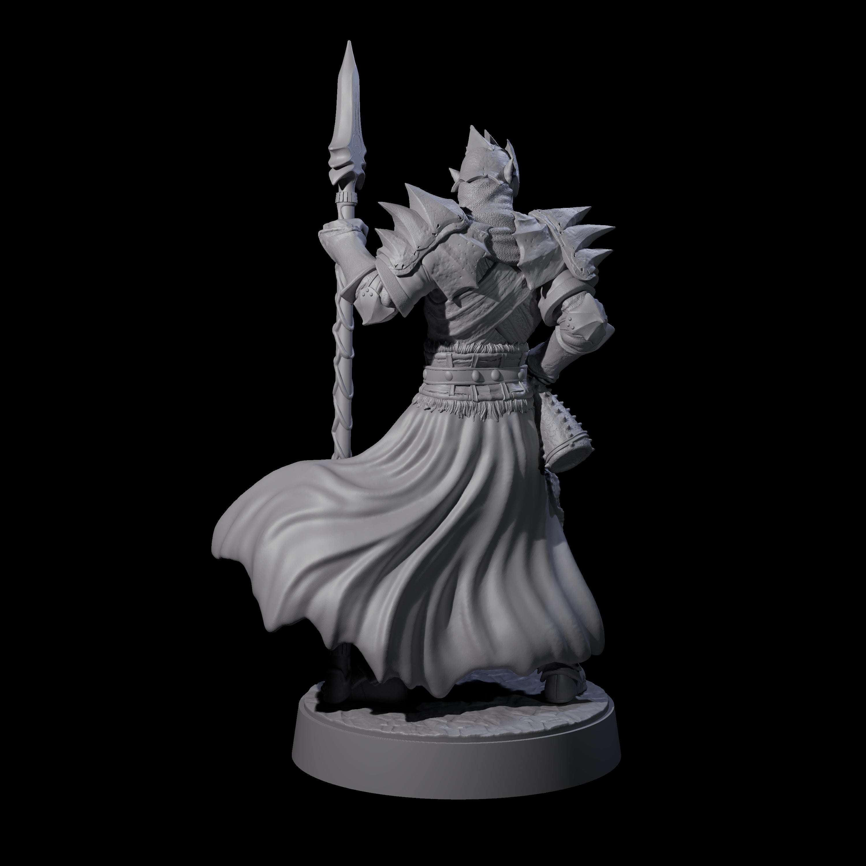 Grimacing Elf Spearman G Miniature for Dungeons and Dragons, Pathfinder or other TTRPGs