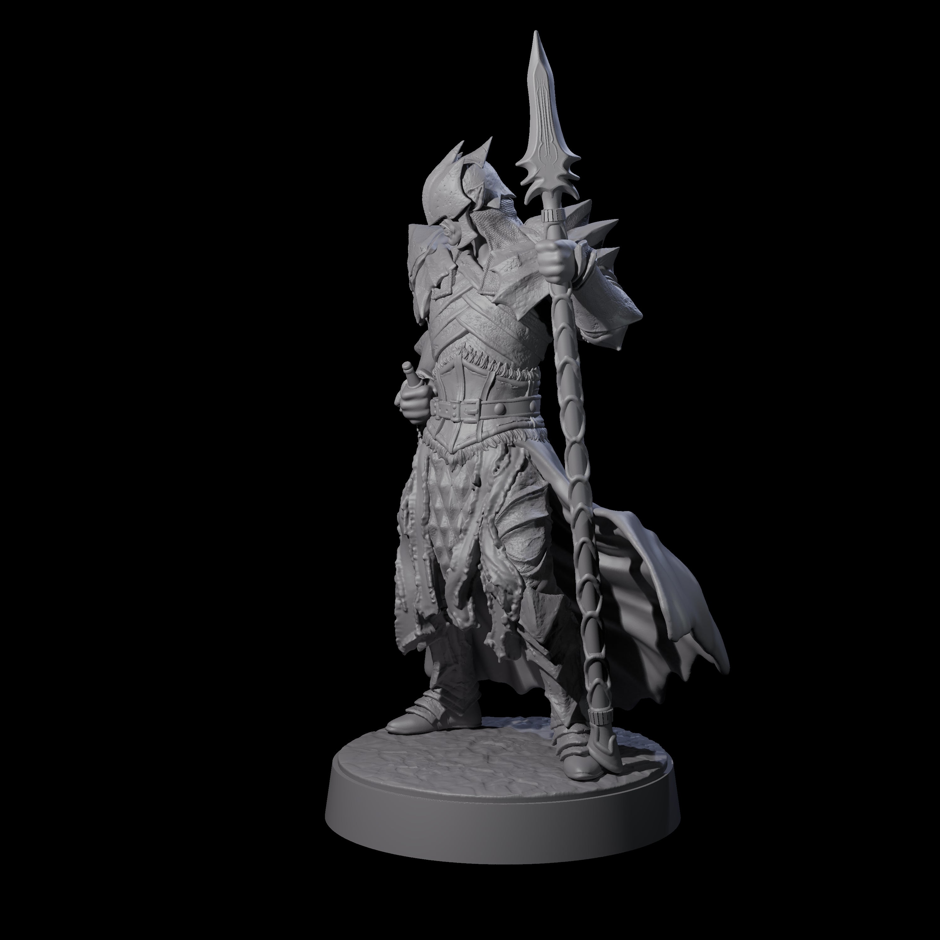 Grimacing Elf Spearman G Miniature for Dungeons and Dragons, Pathfinder or other TTRPGs