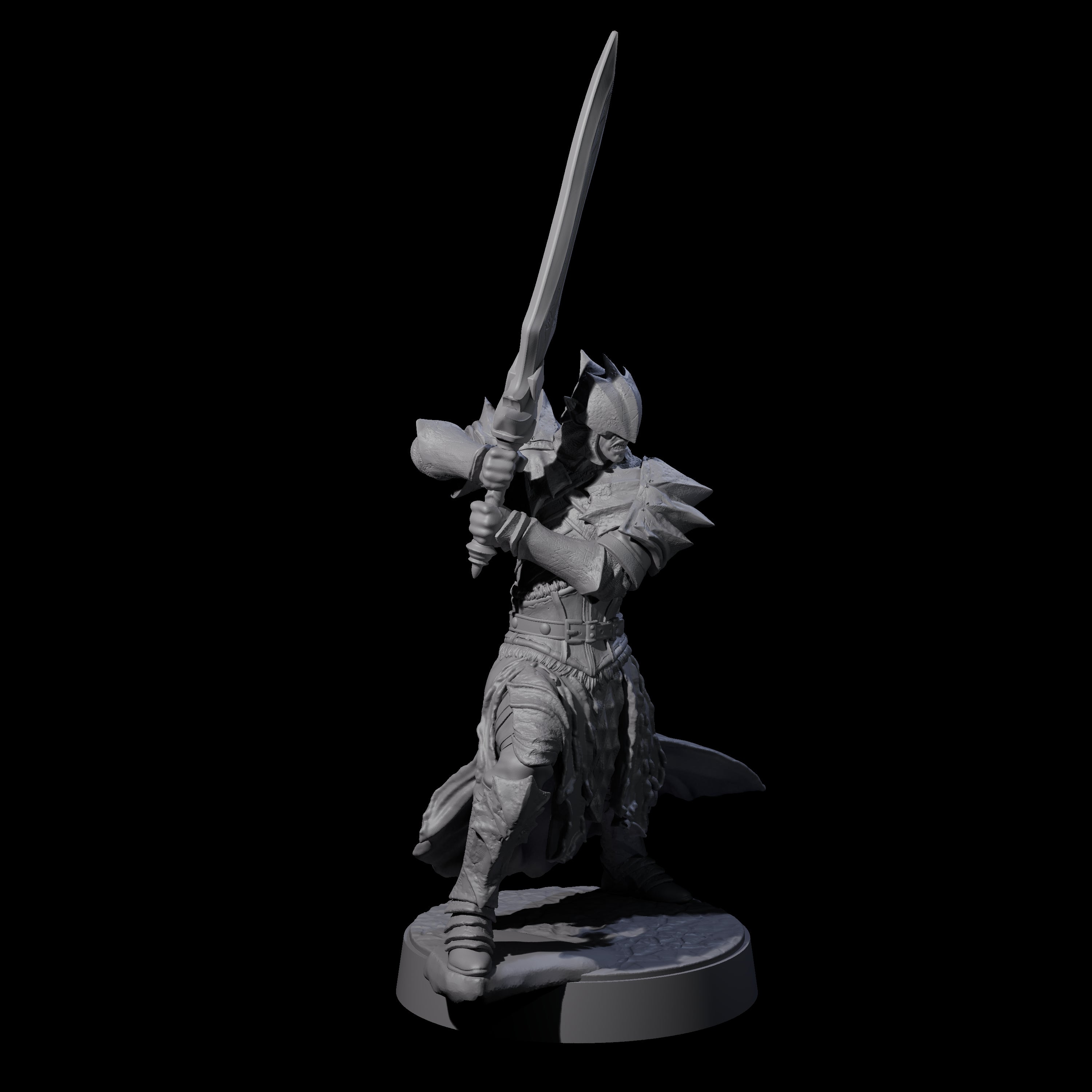 Grimacing Elf Spearman H Miniature for Dungeons and Dragons, Pathfinder or other TTRPGs