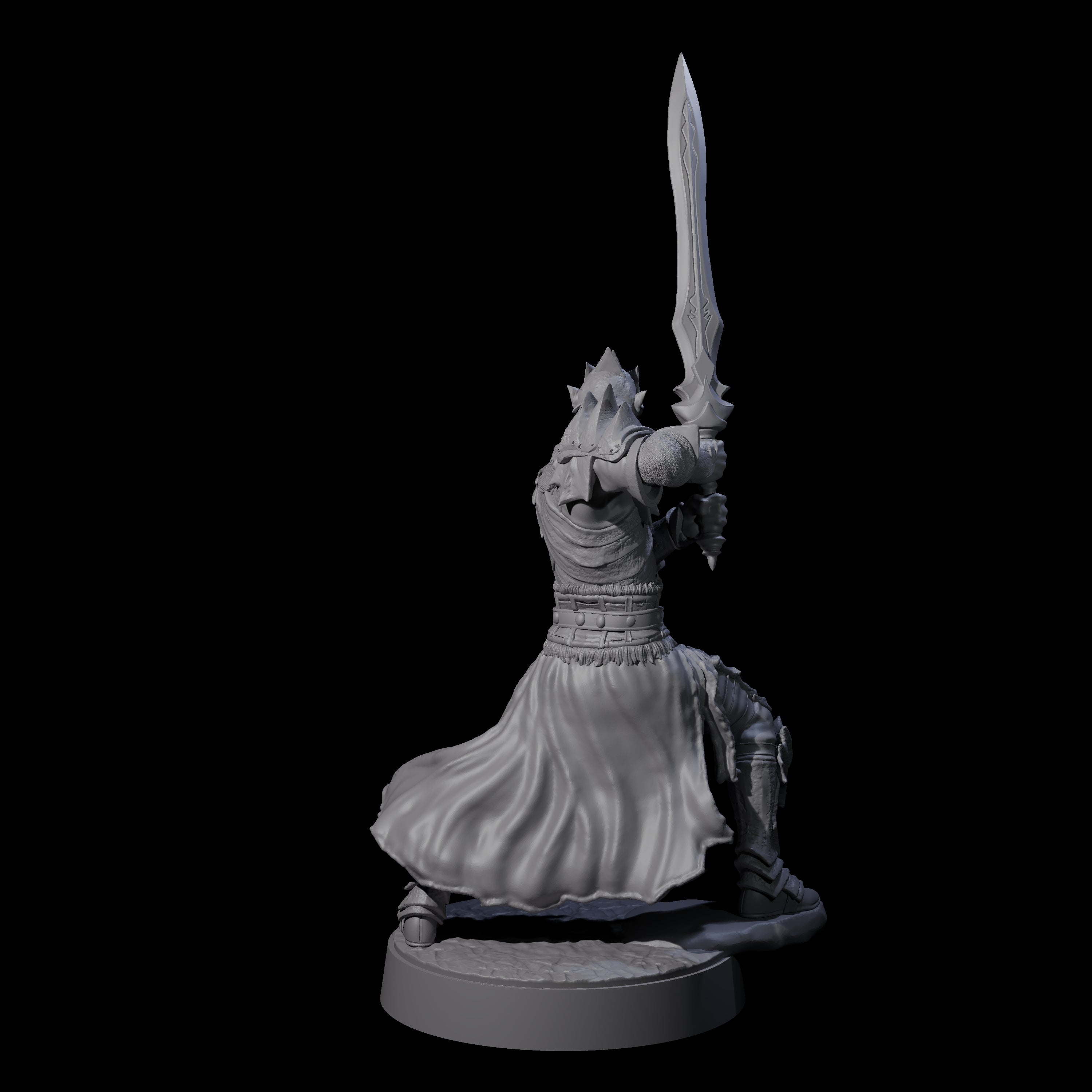 Grimacing Elf Spearman H Miniature for Dungeons and Dragons, Pathfinder or other TTRPGs