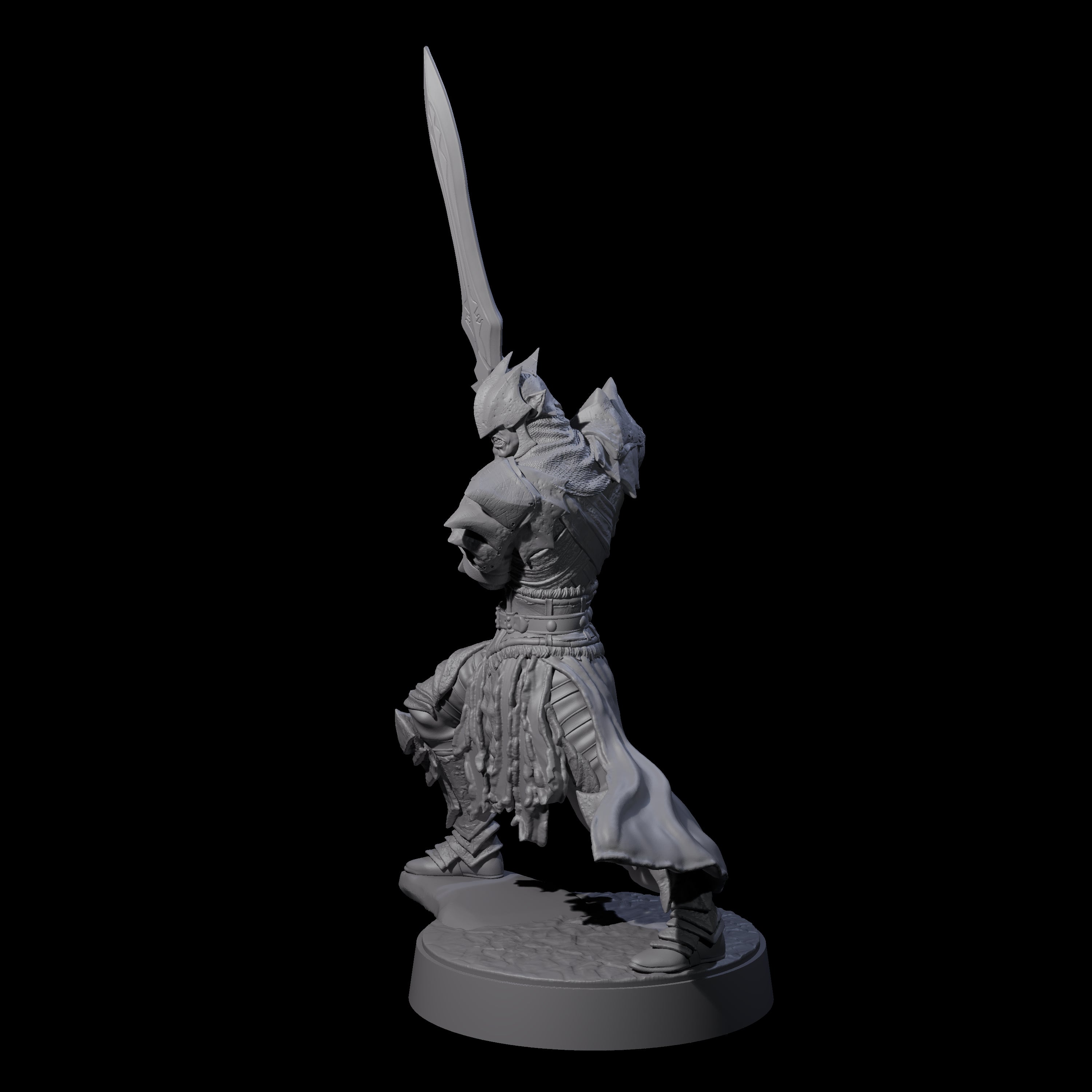 Grimacing Elf Spearman H Miniature for Dungeons and Dragons, Pathfinder or other TTRPGs