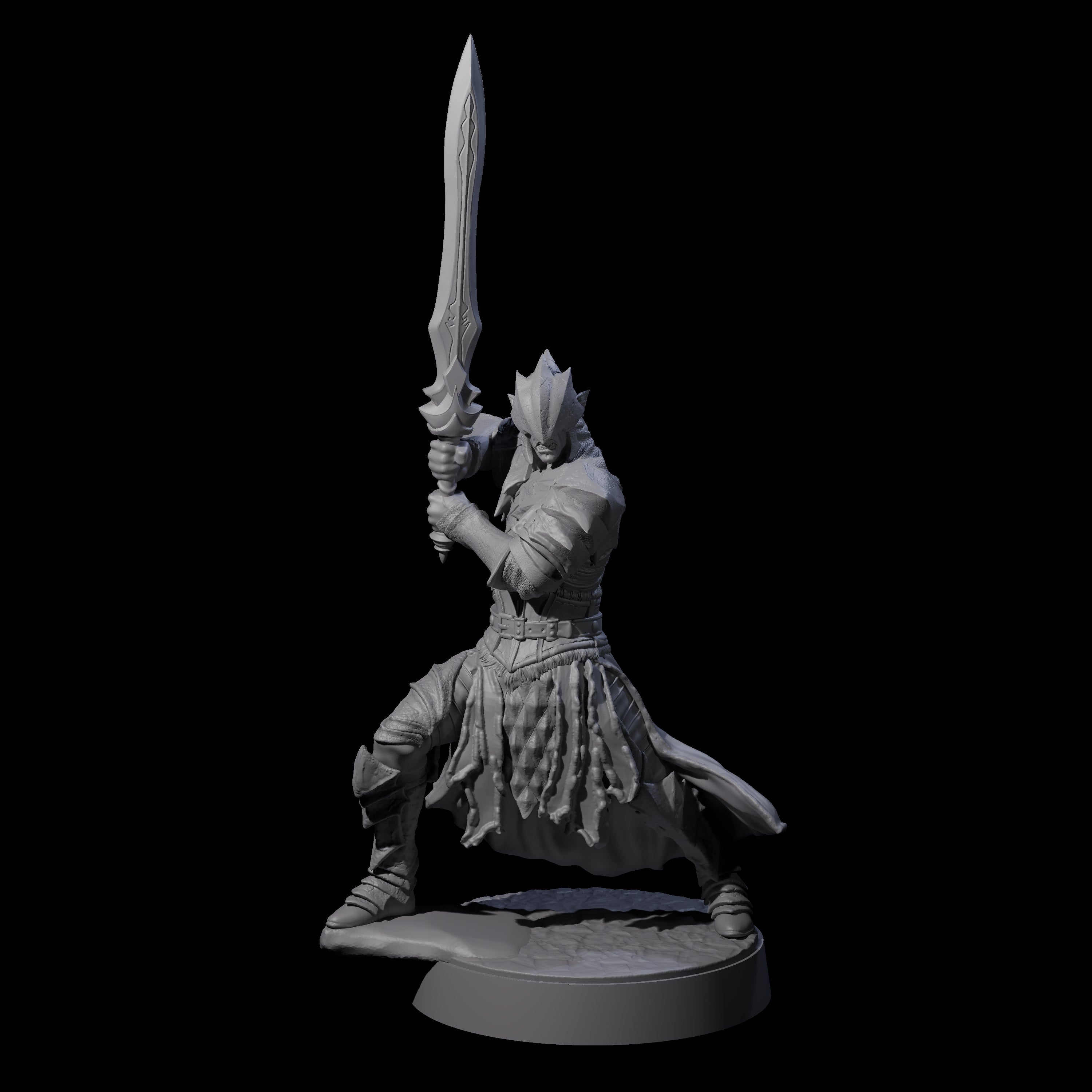 Grimacing Elf Spearman H Miniature for Dungeons and Dragons, Pathfinder or other TTRPGs