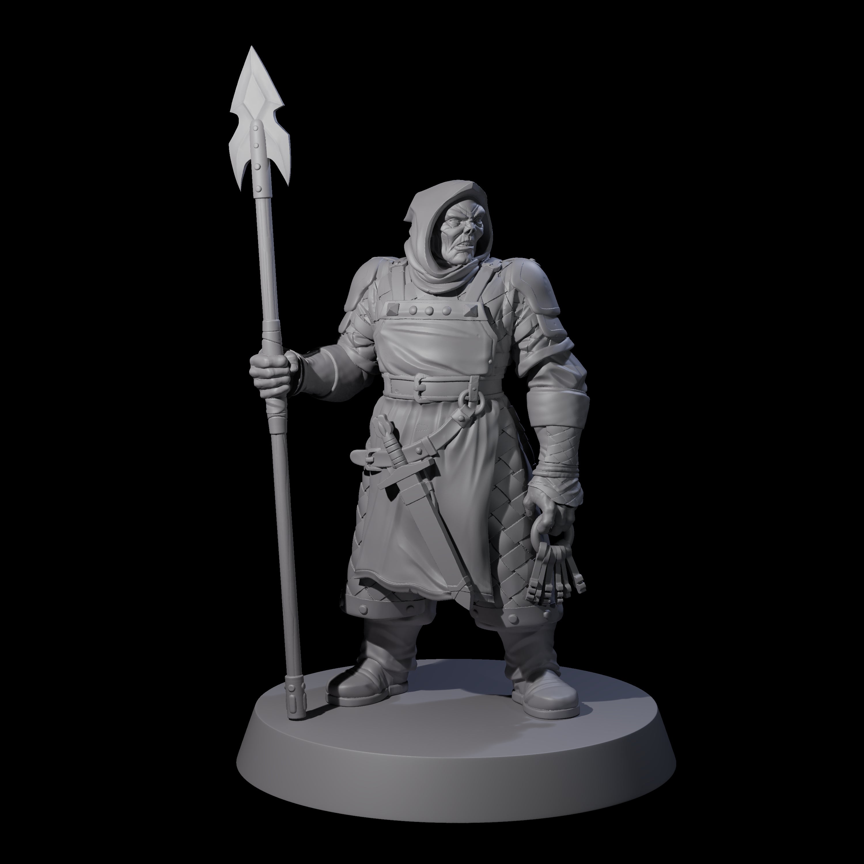Grimacing Warden Miniature for Dungeons and Dragons, Pathfinder or other TTRPGs
