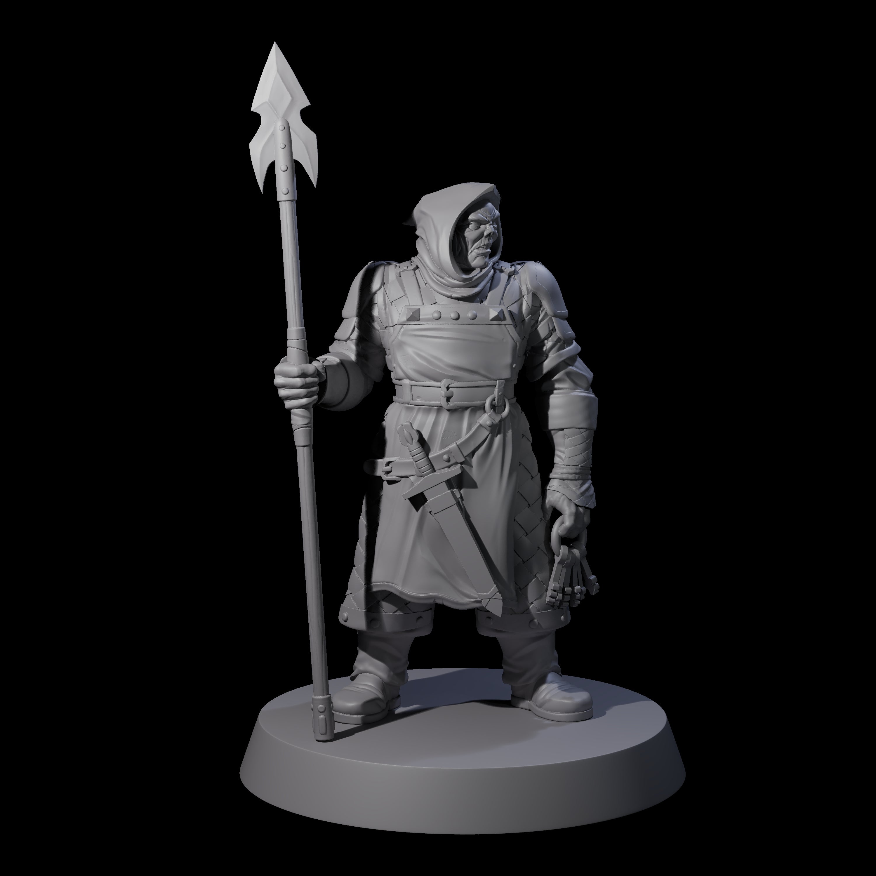 Grimacing Warden Miniature for Dungeons and Dragons, Pathfinder or other TTRPGs
