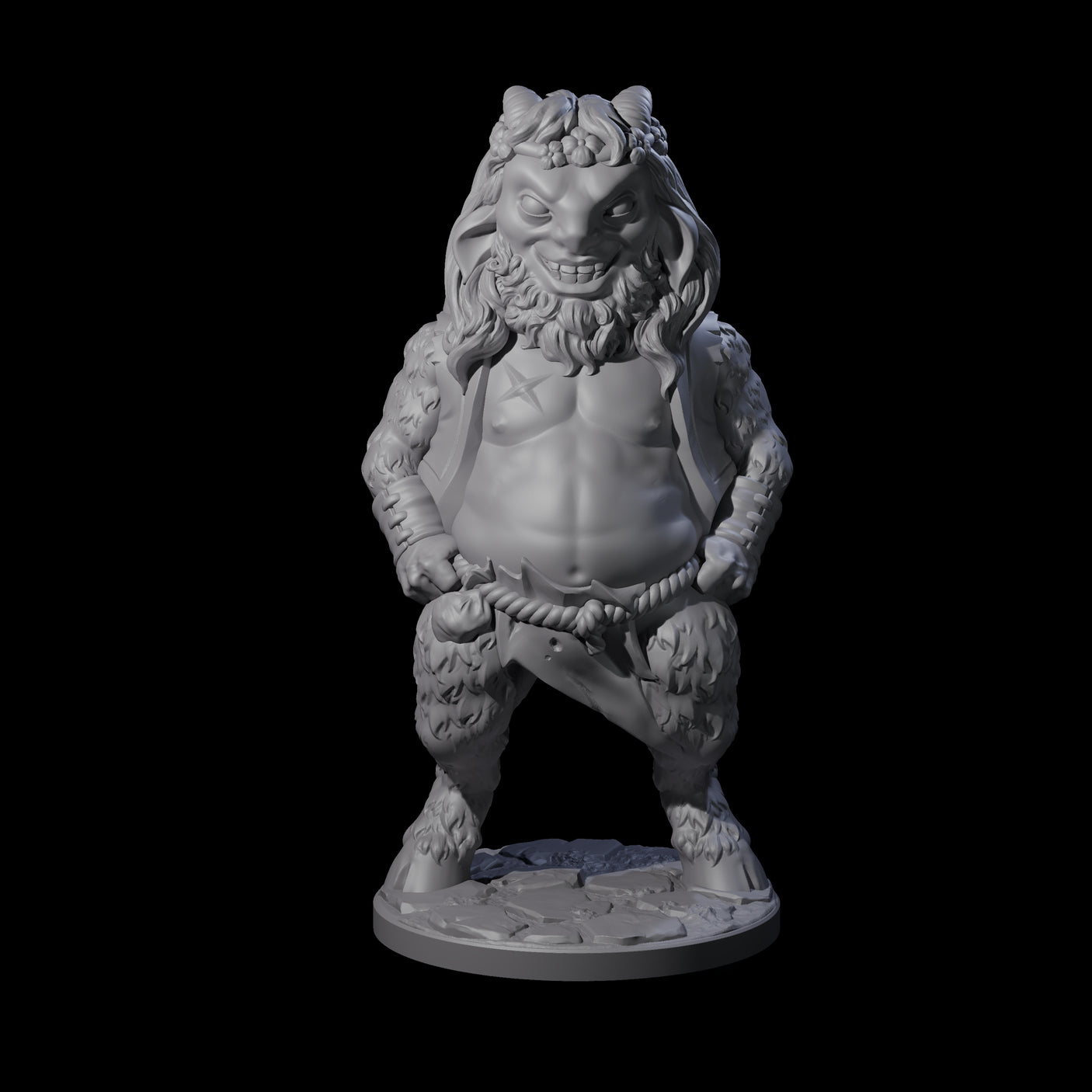 Grin Cracking Satyr Faun Miniature for Dungeons and Dragons, Pathfinder or other TTRPGs