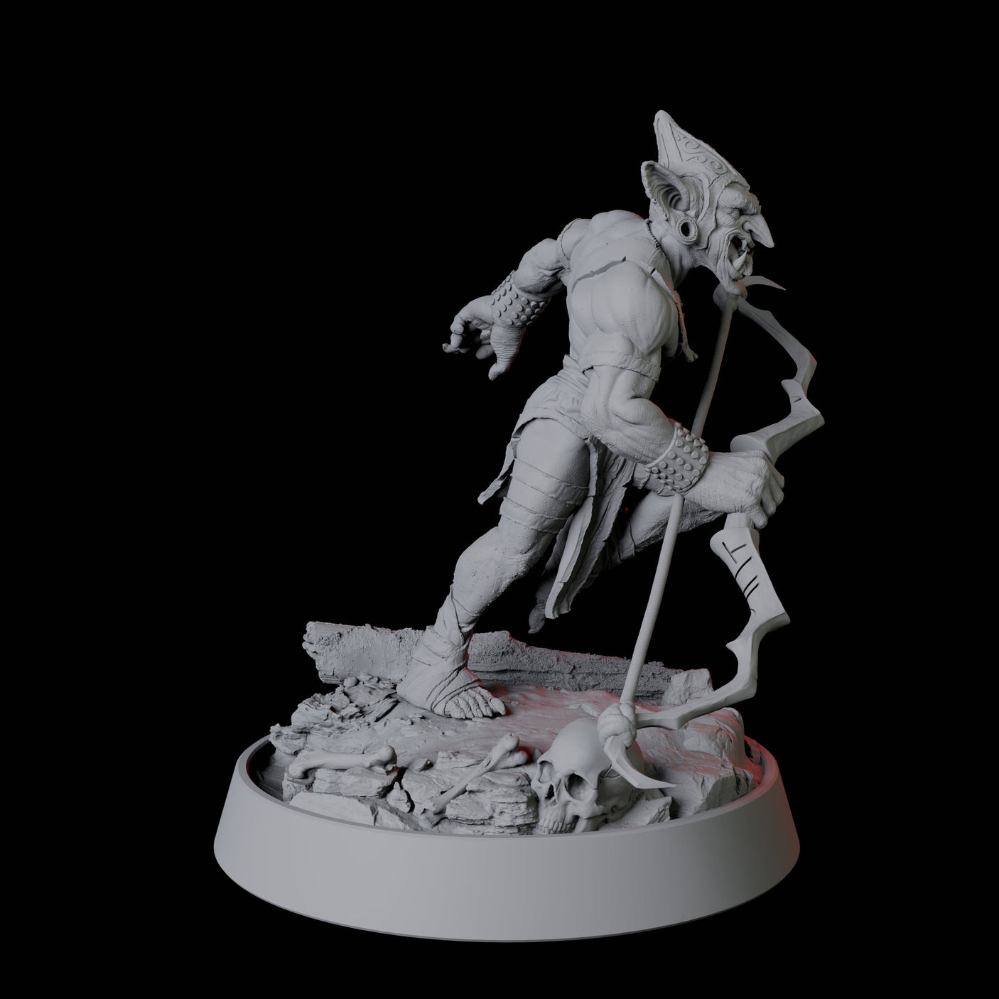 Grinning Goblin Archer Miniature for Dungeons and Dragons, Pathfinder or other TTRPGs