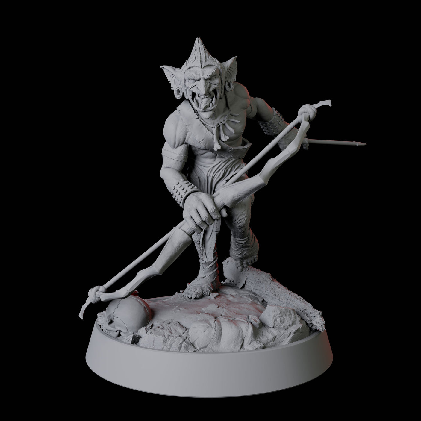 Grinning Goblin Archer Miniature for Dungeons and Dragons, Pathfinder or other TTRPGs