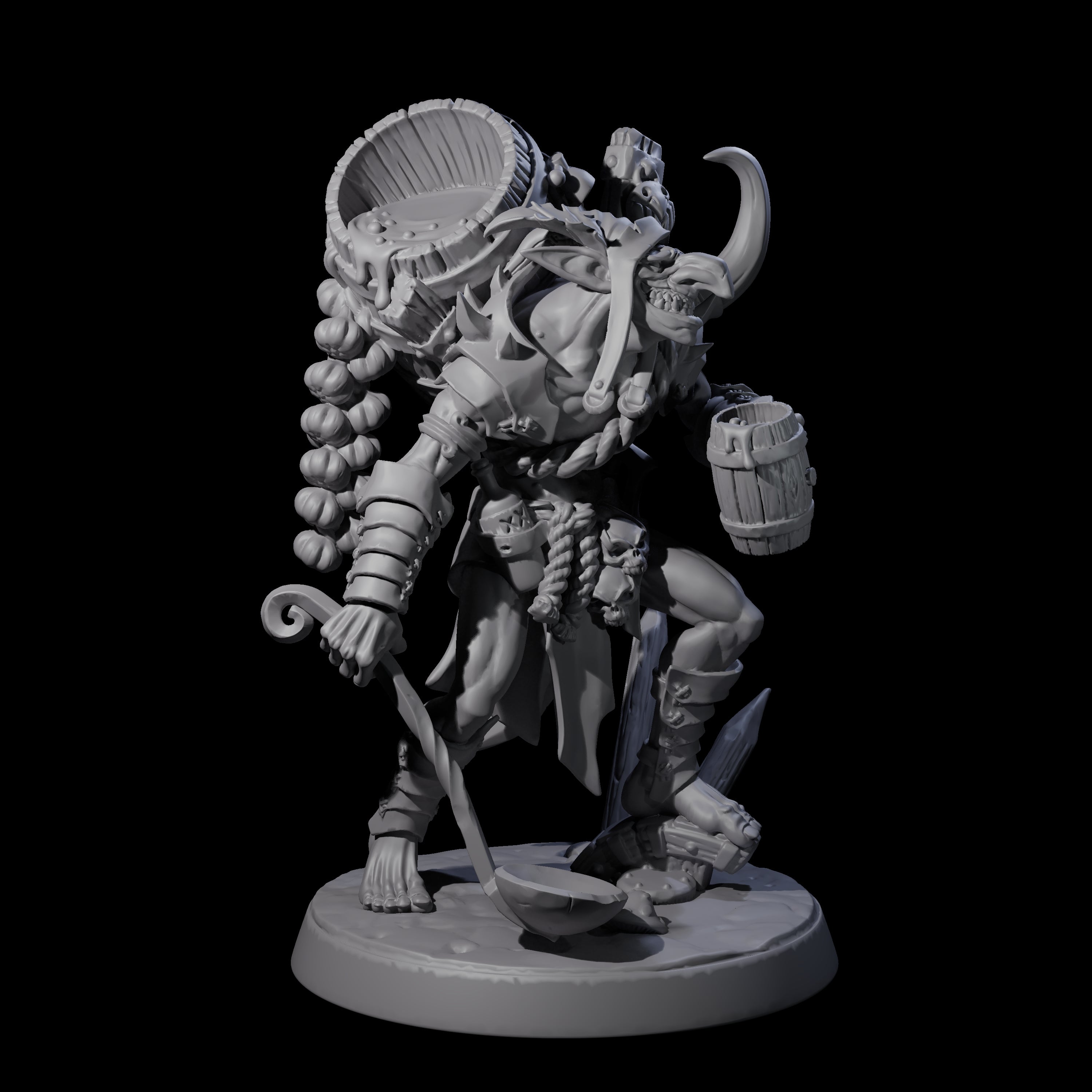 Grinning Hobgoblin Brewmaster Miniature for Dungeons and Dragons, Pathfinder or other TTRPGs
